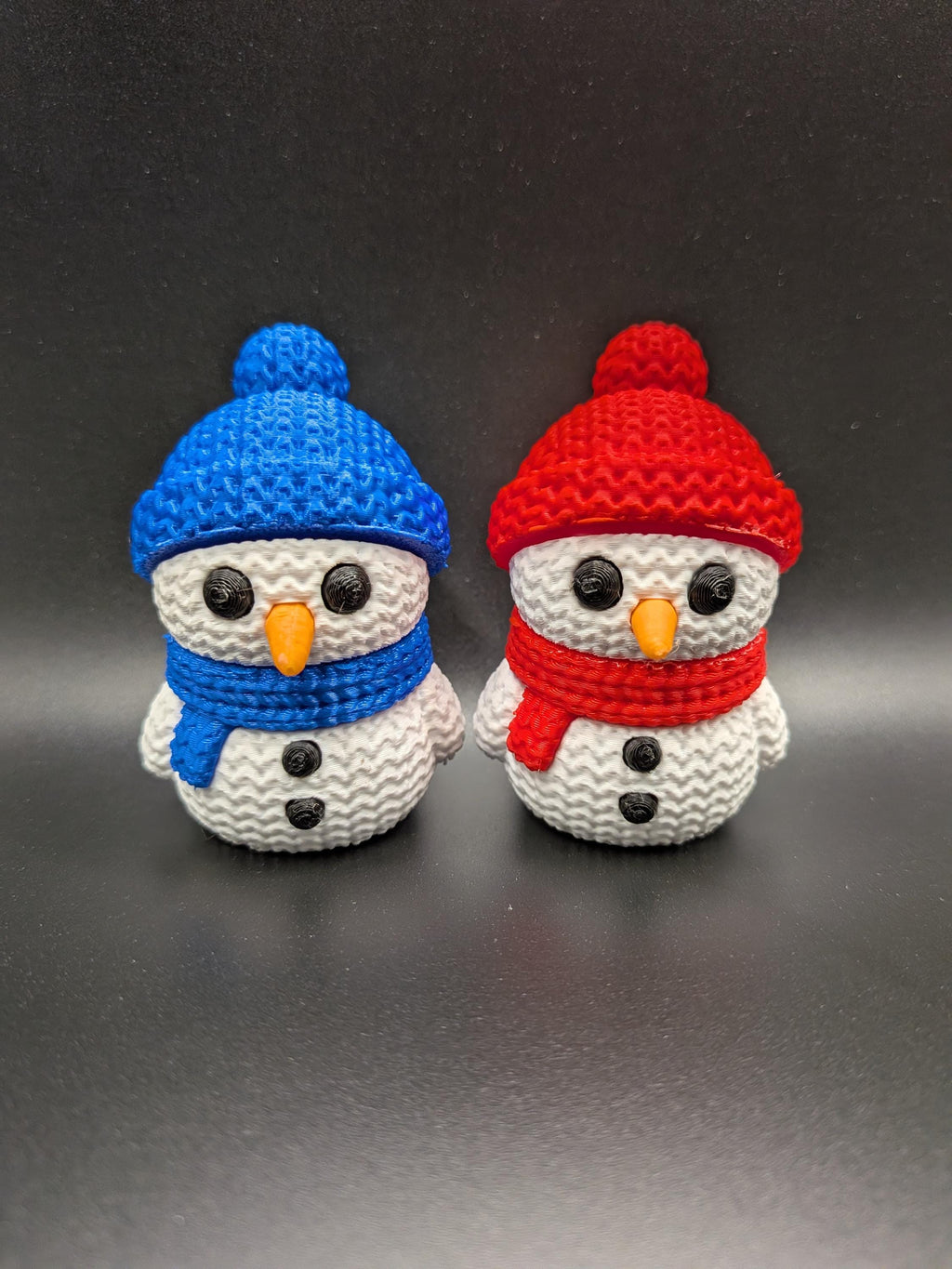 Crocheted Snowman 3D Printed Winter Seasonal Decor