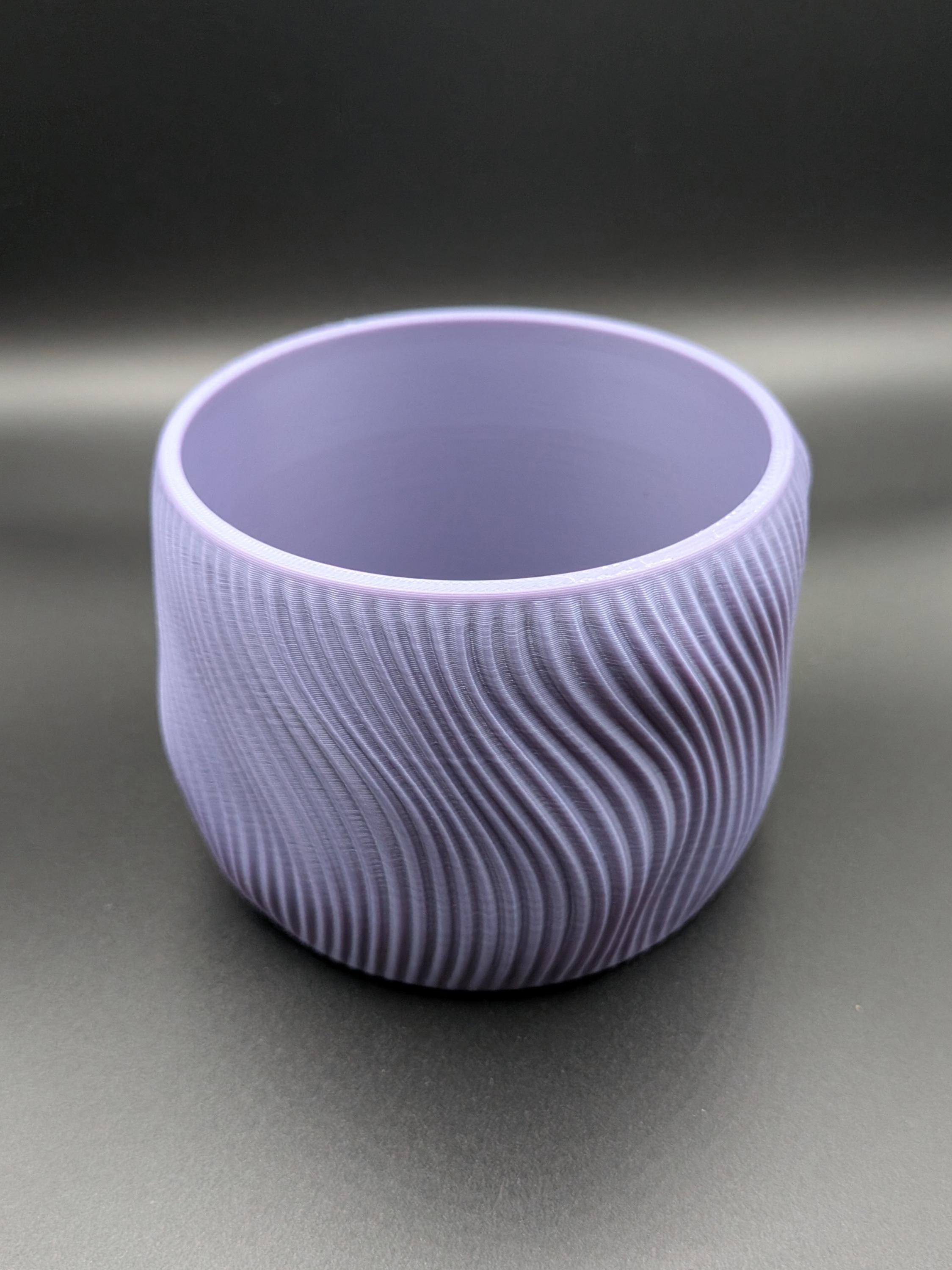 Spiral Wavy Succulent Planter 3D Printed Pot interstellar Purple