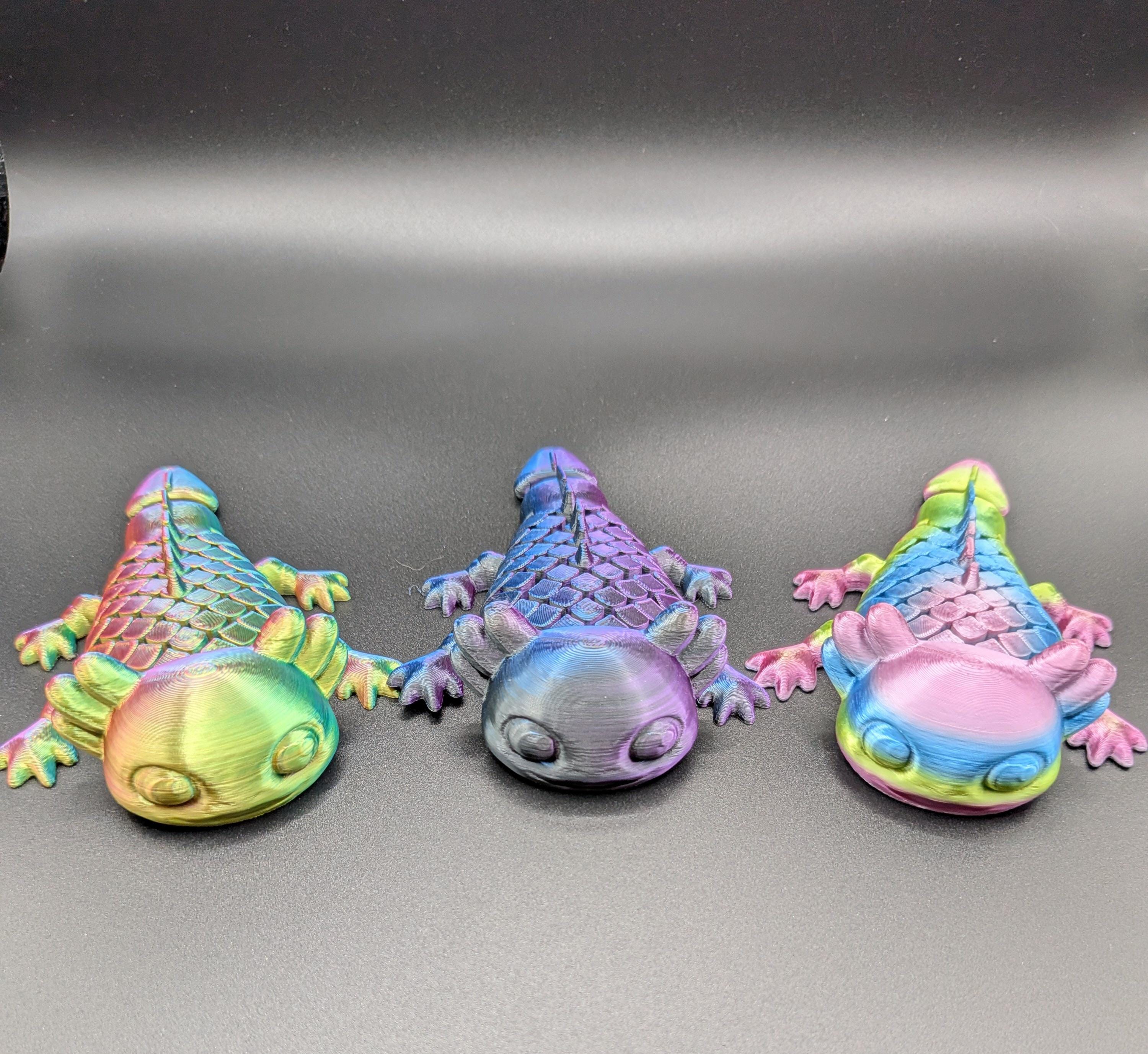 Axolotl Color Shifting Articulated Fidget Toy 3D Printed Keychain