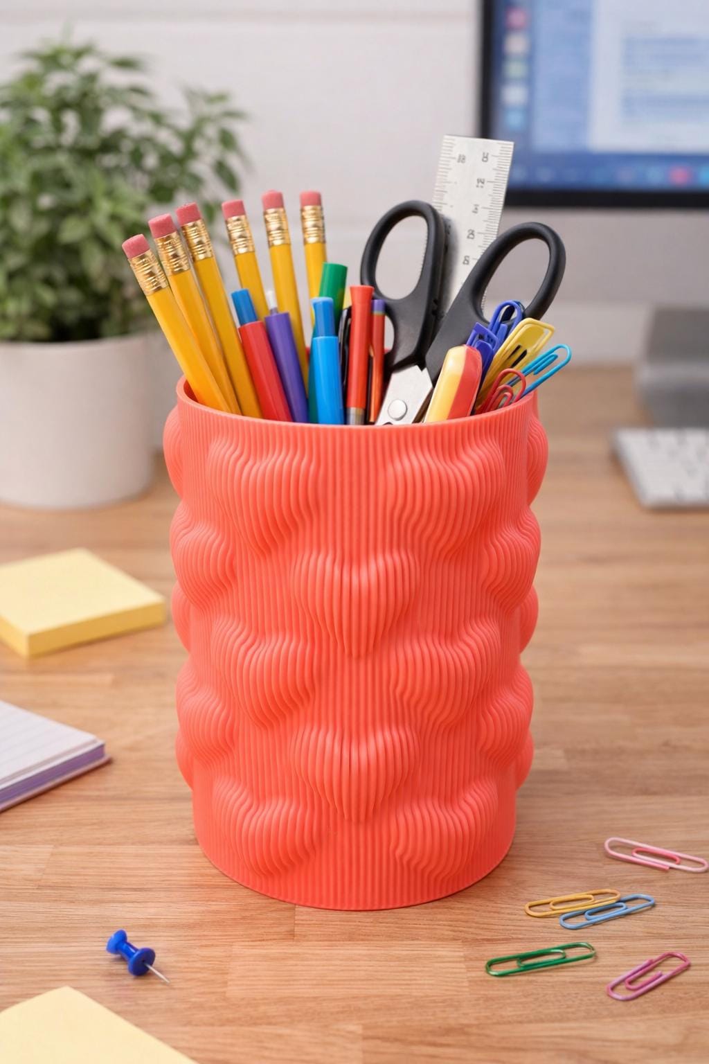 3D Printed Valentine's Decor | Desk Organizer – Modern Pen & Utensil Holder