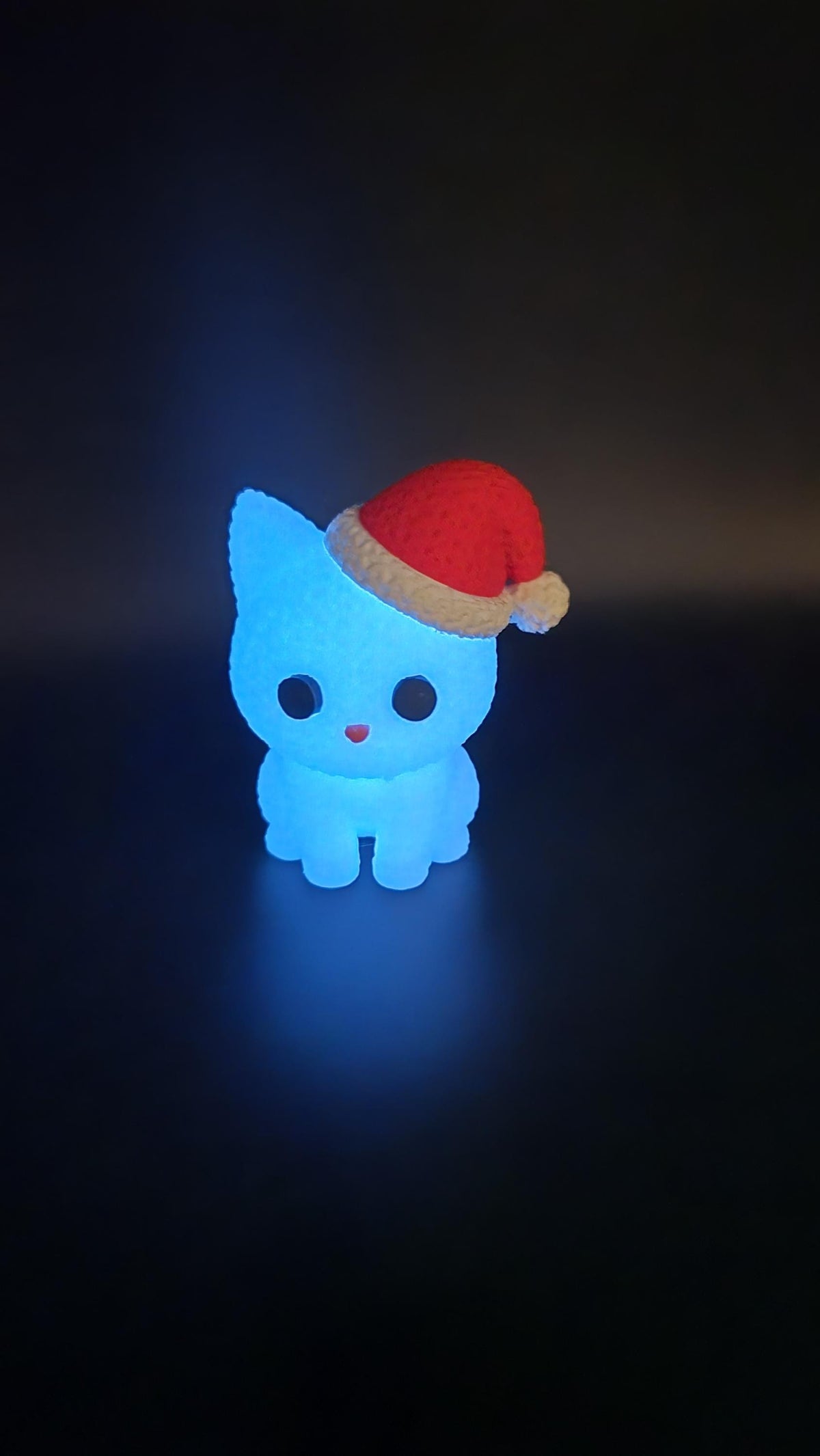 Crocheted Santa Cat 3D Printed Winter Knit Design Seasonal Christmas Figurine