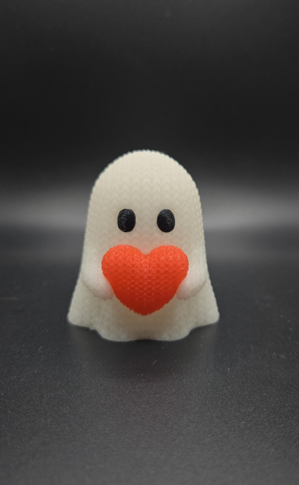 3D Printed Glow-in-the-dark Crocheted Love Heart Ghost