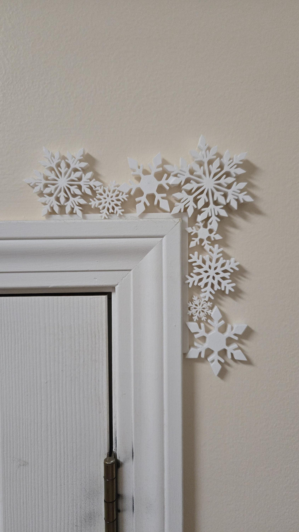 Winter Snowflake Door Corner Wall Decor 3D Printed Holiday Decoration
