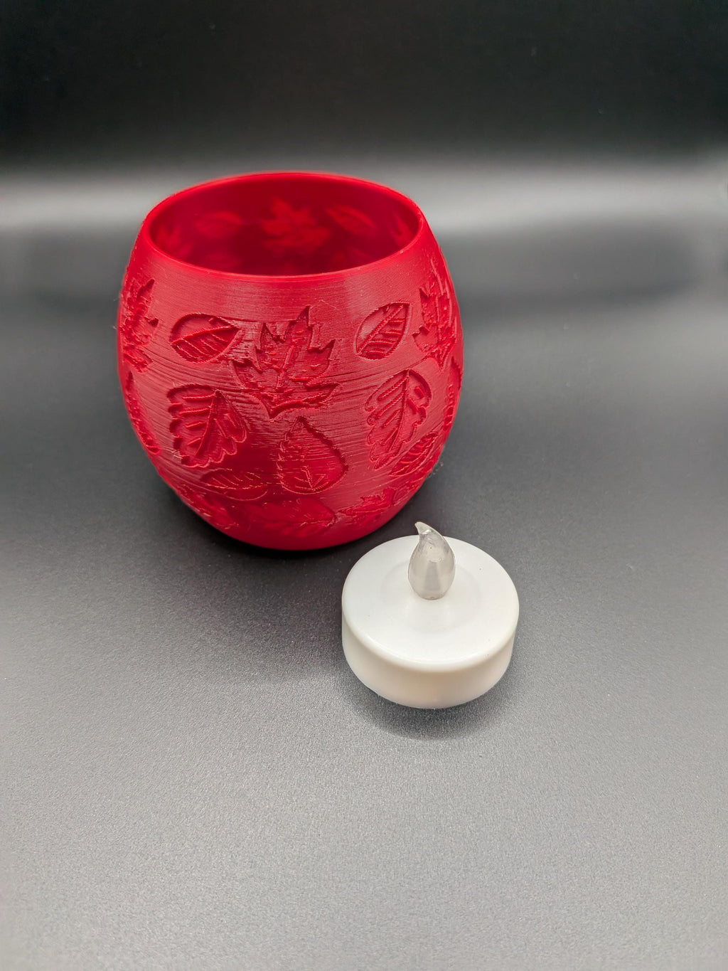 Red Fall Leaves Tea Light Holder 3D Printed Decor