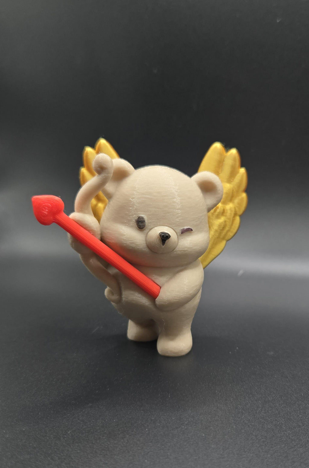 3D Printed Valentine Bear Keychain – Cupid Teddy Decor