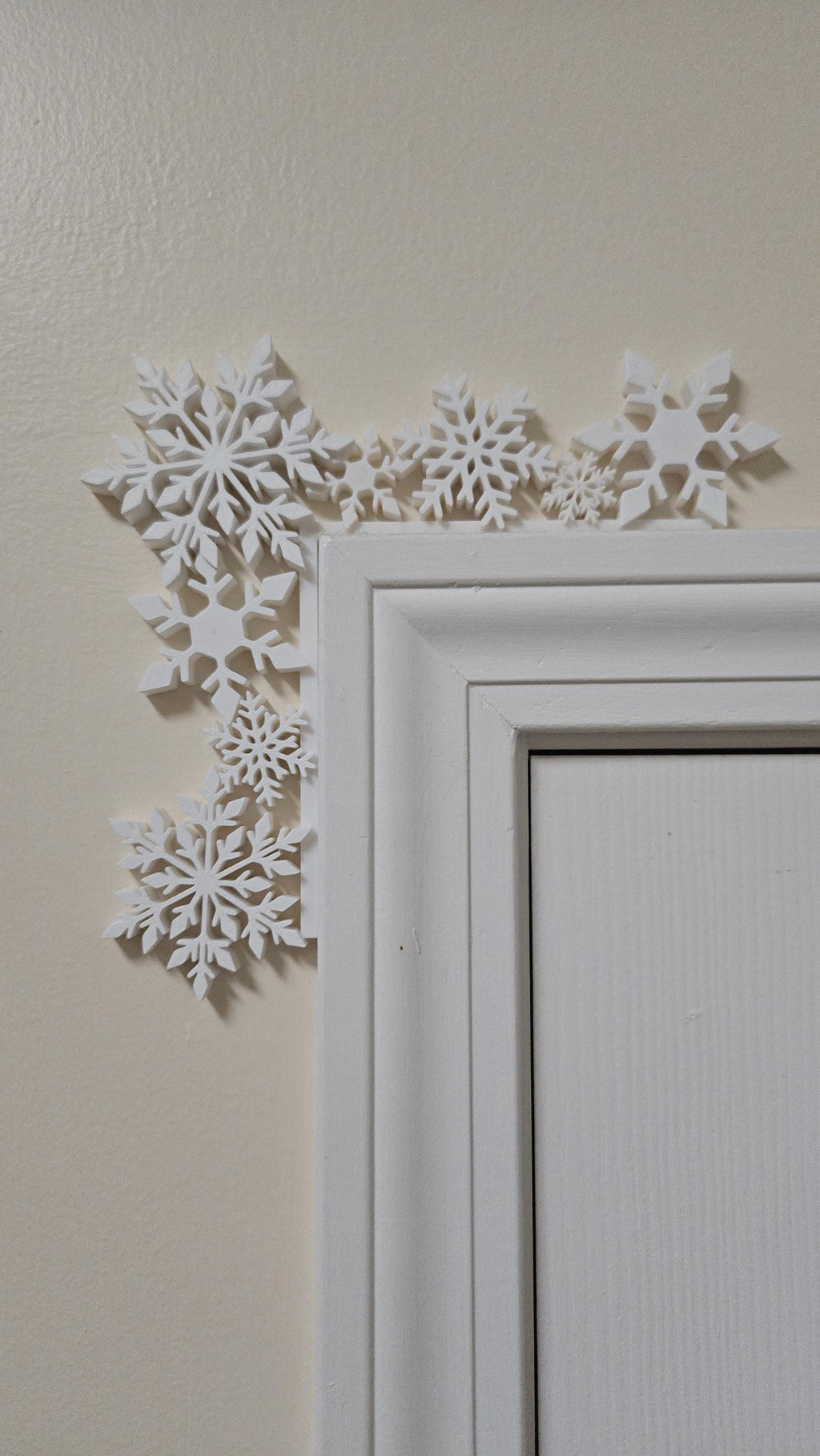 Winter Snowflake Door Corner Wall Decor 3D Printed Holiday Decoration