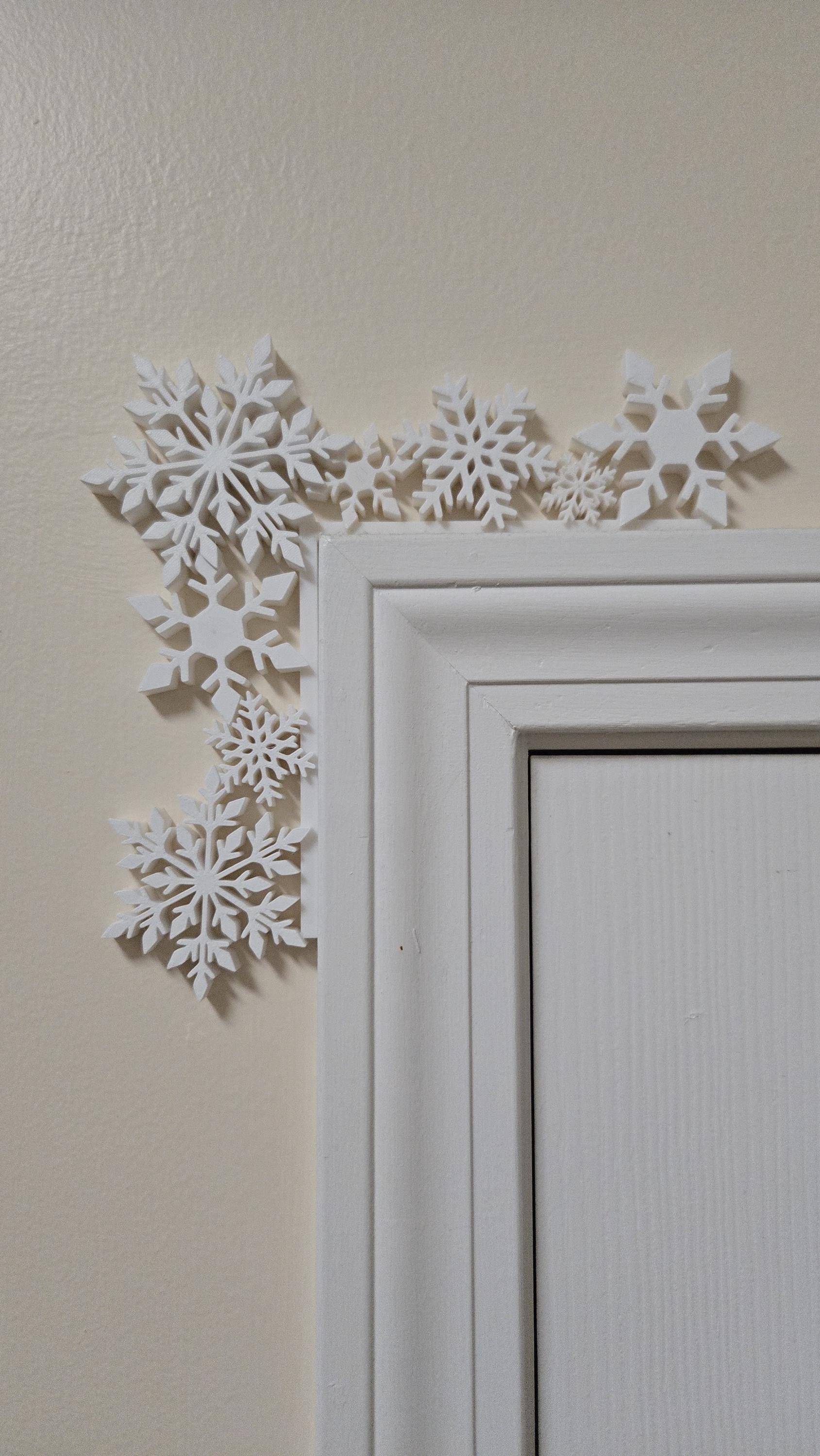 Winter Snowflake Door Corner Wall Decor 3D Printed Holiday Decoration