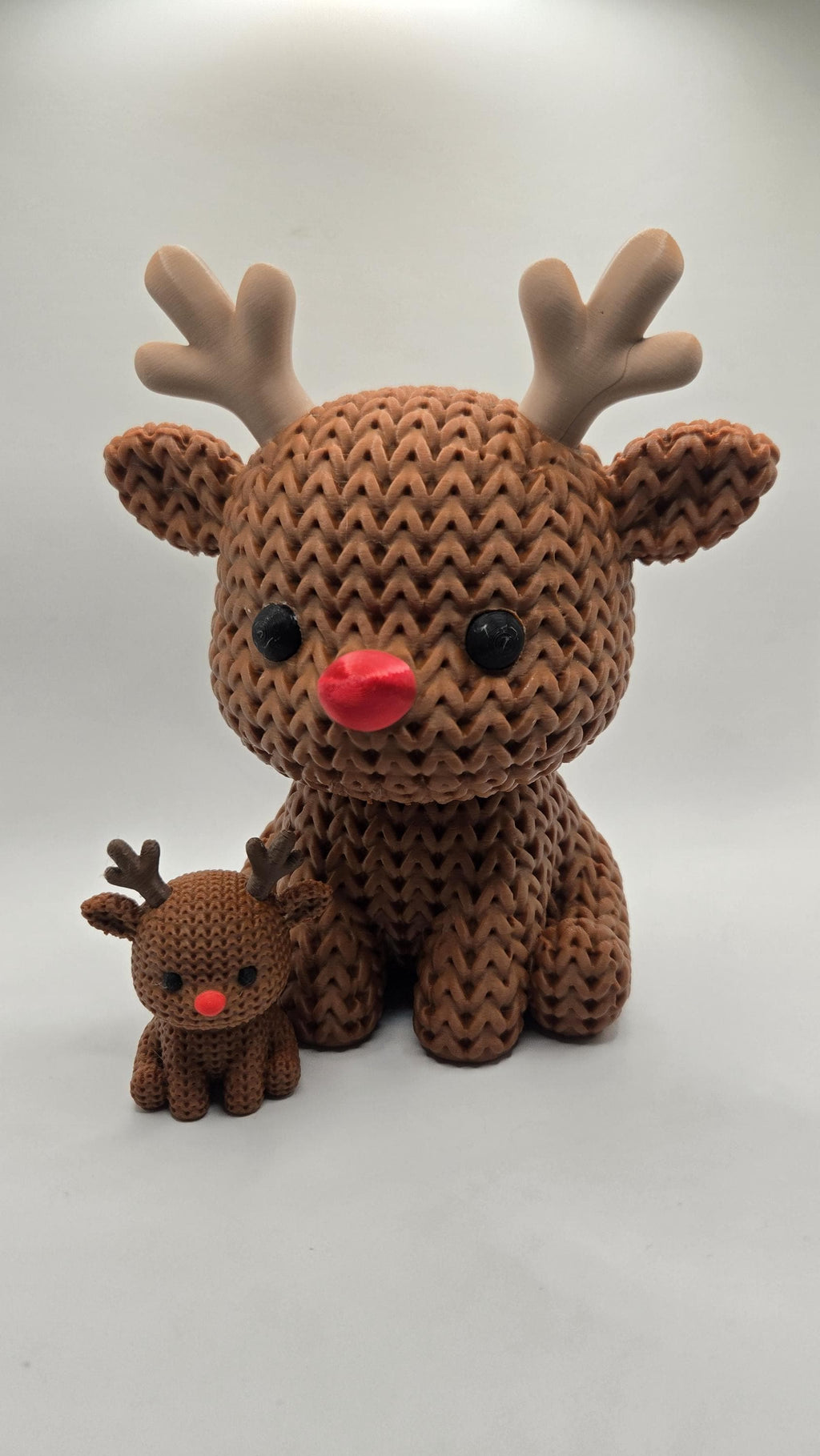 JUMBO Crocheted Reindeer 3D Printed Winter Knit Design Seasonal Decor