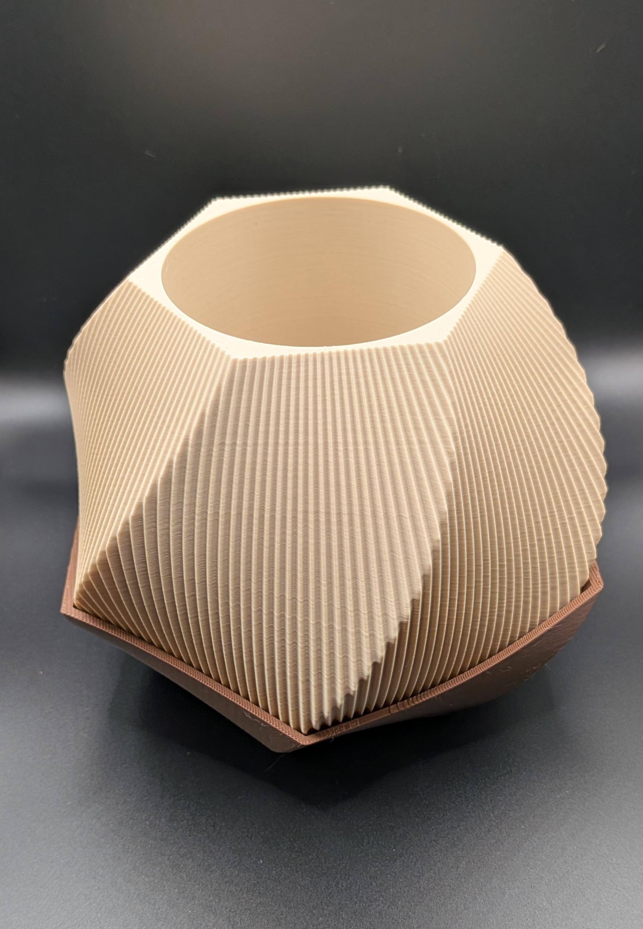 Modern Spiral Textured Indoor Planter and Drip Tray
