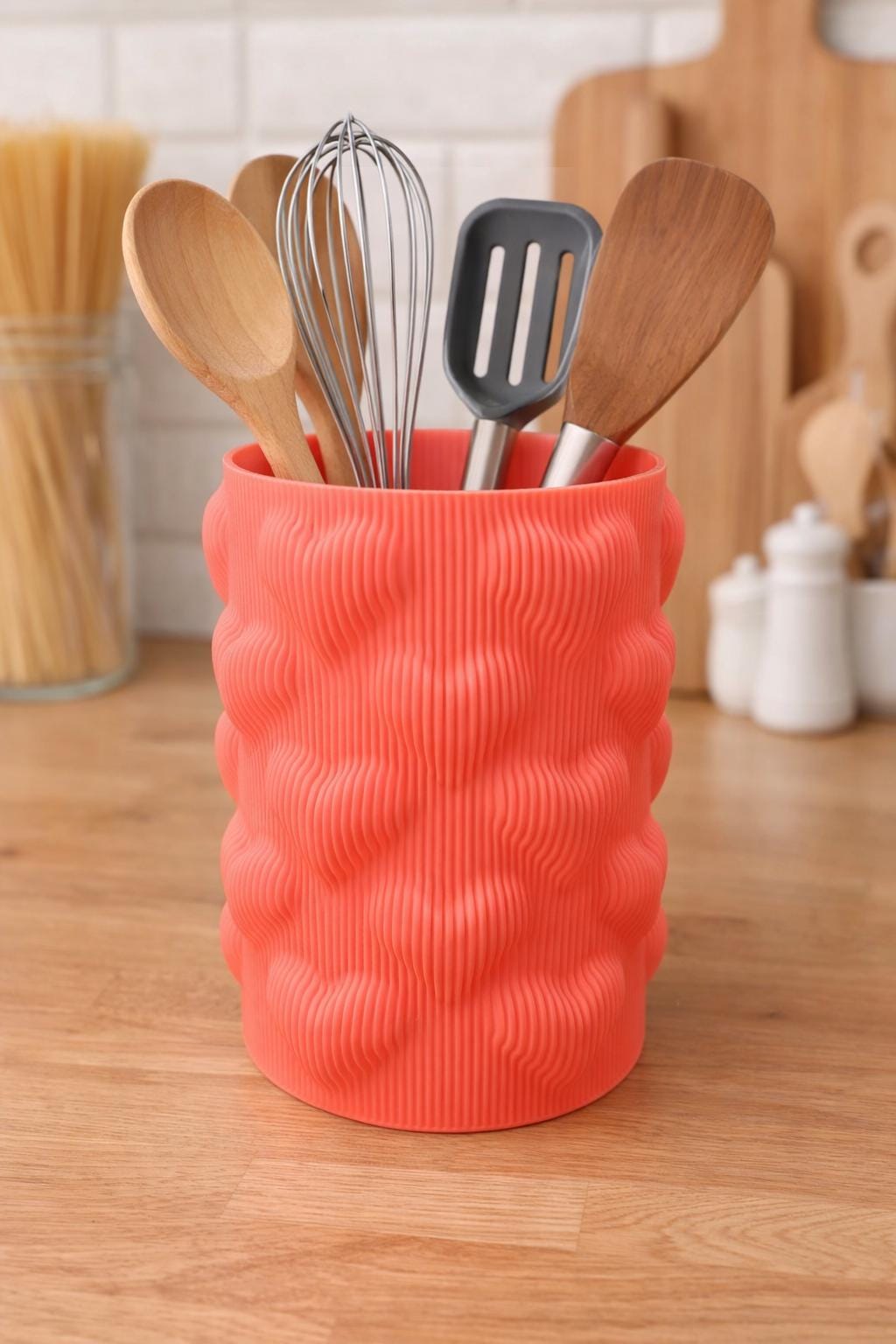 3D Printed Valentine's Decor | Desk Organizer – Modern Pen & Utensil Holder