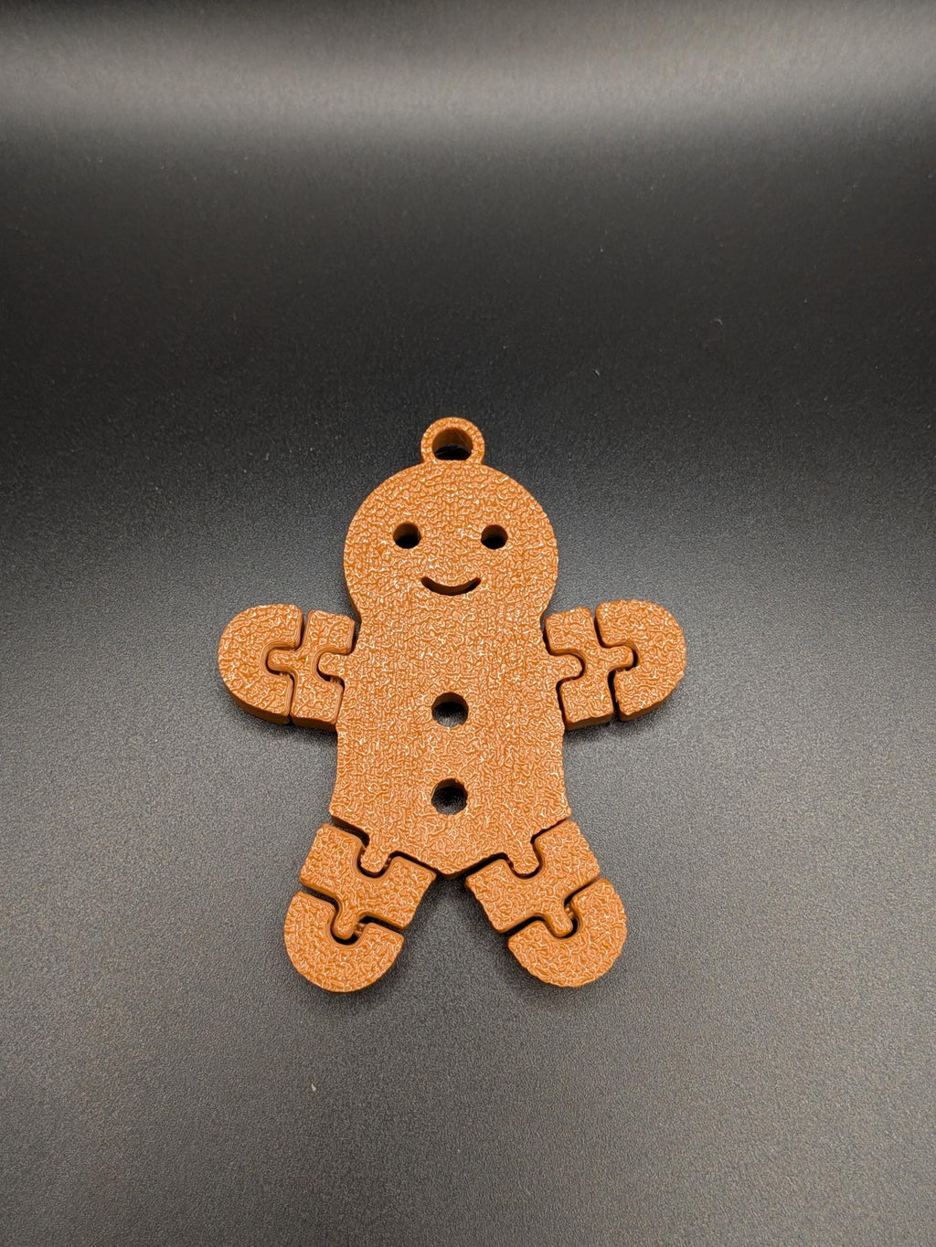 Gingerbread Articulated Fidget Christmas 3D Printed Keychain