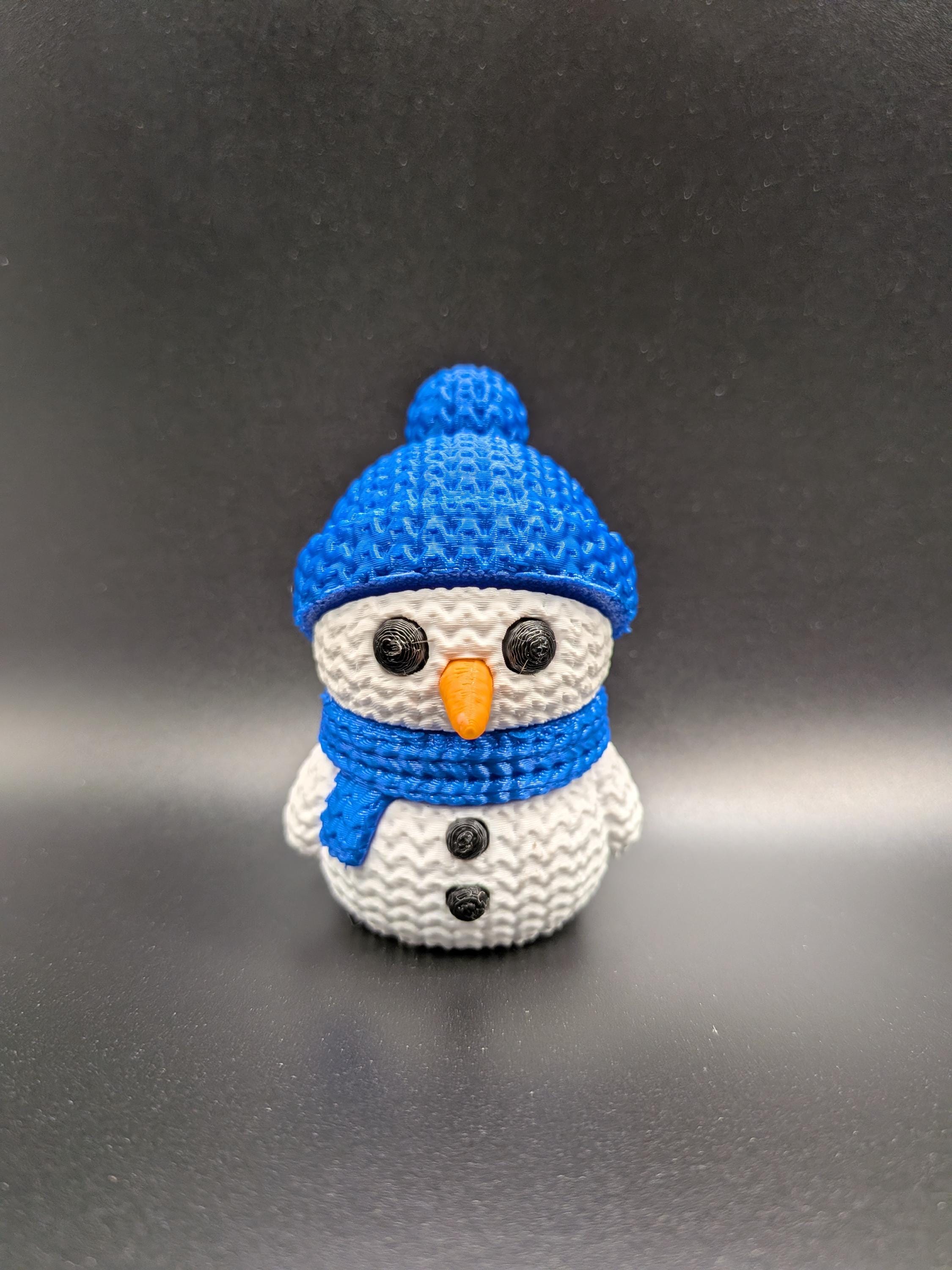 Crocheted Snowman 3D Printed Winter Seasonal Decor