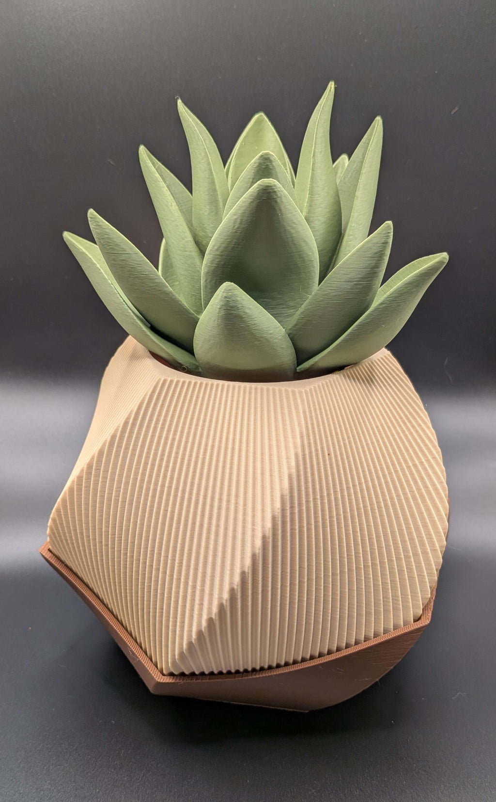 Modern Spiral Textured Indoor Planter and Drip Tray