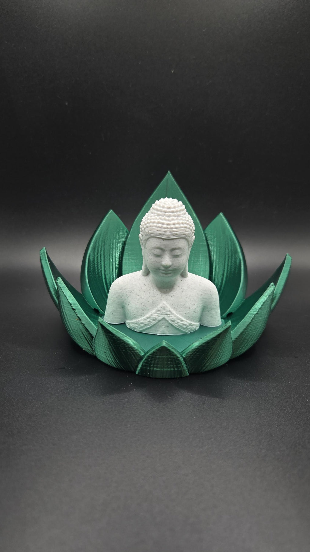 3D Printed Lotus Backflow Incense Burner with Buddha – Zen Home Decor