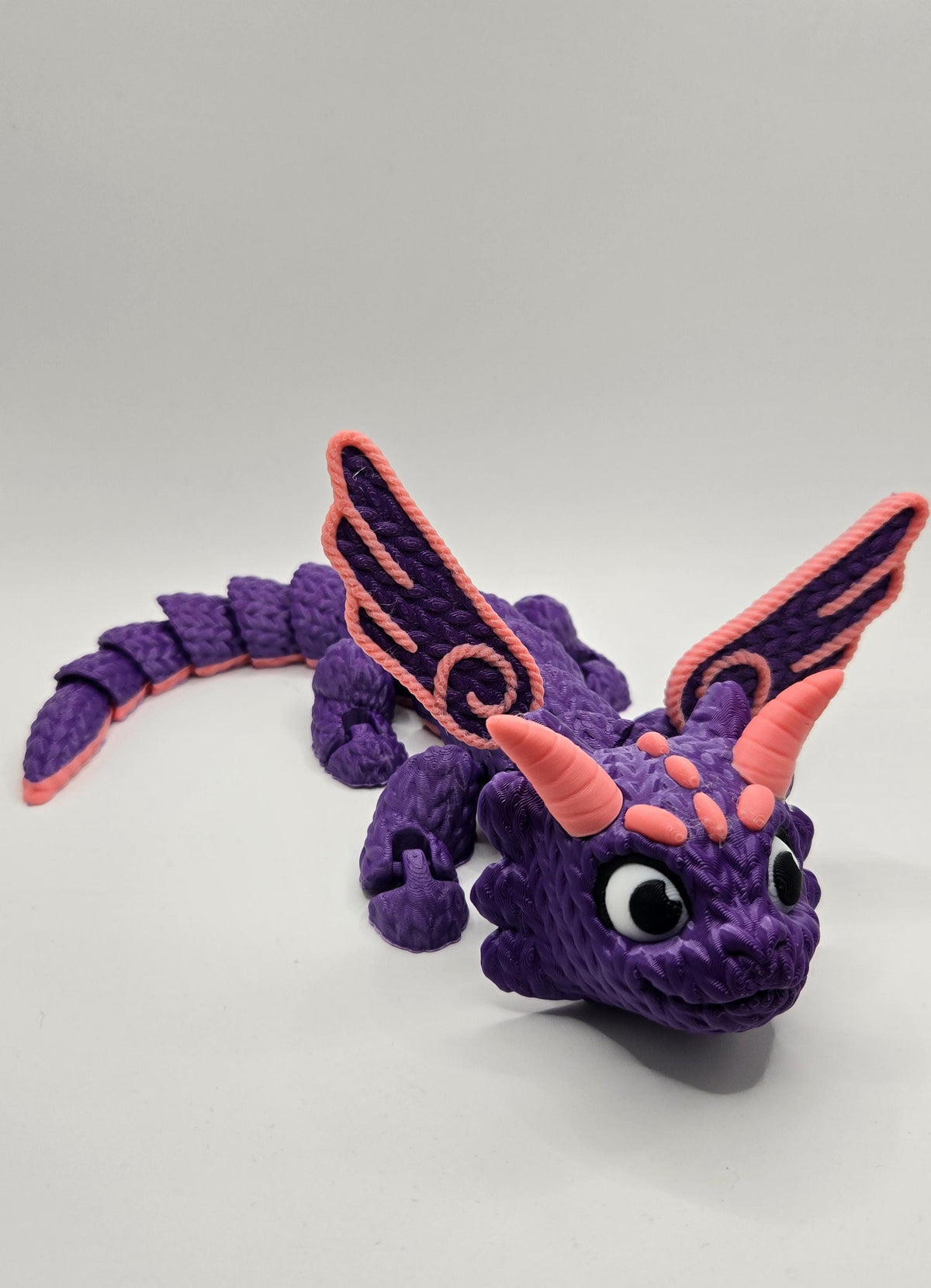 Crochet Style Cartoon Dragon Articulated Fidget 3D Printed Toy