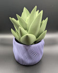 Spiral Wavy Succulent Planter 3D Printed Pot interstellar Purple