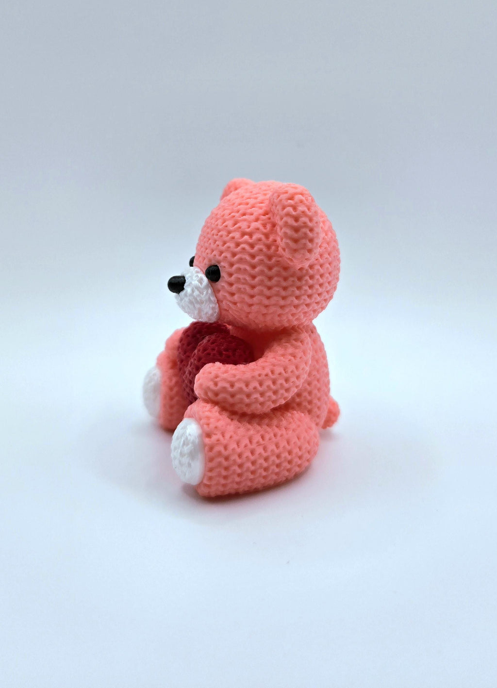3D Printed Crochet Style Valentine Bear – Cute Heart Teddy, Handmade Love Gift, Valentine’s Day Decor