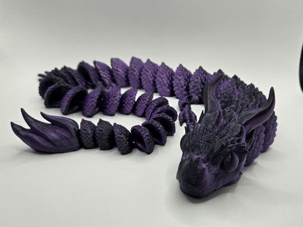 Jumbo Dragon Articulated Fidget 3D Printed Toy in Multiple Colors