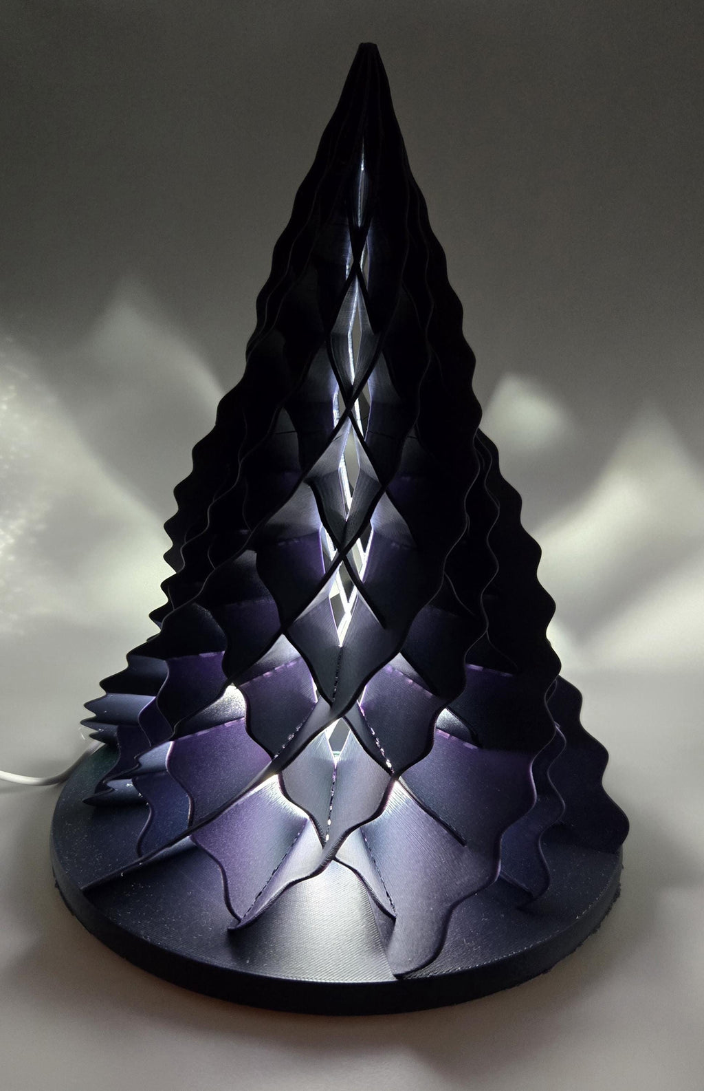 3D Printed Winter Tree Lamp | Modern Ambient Light Christmas Sculpture