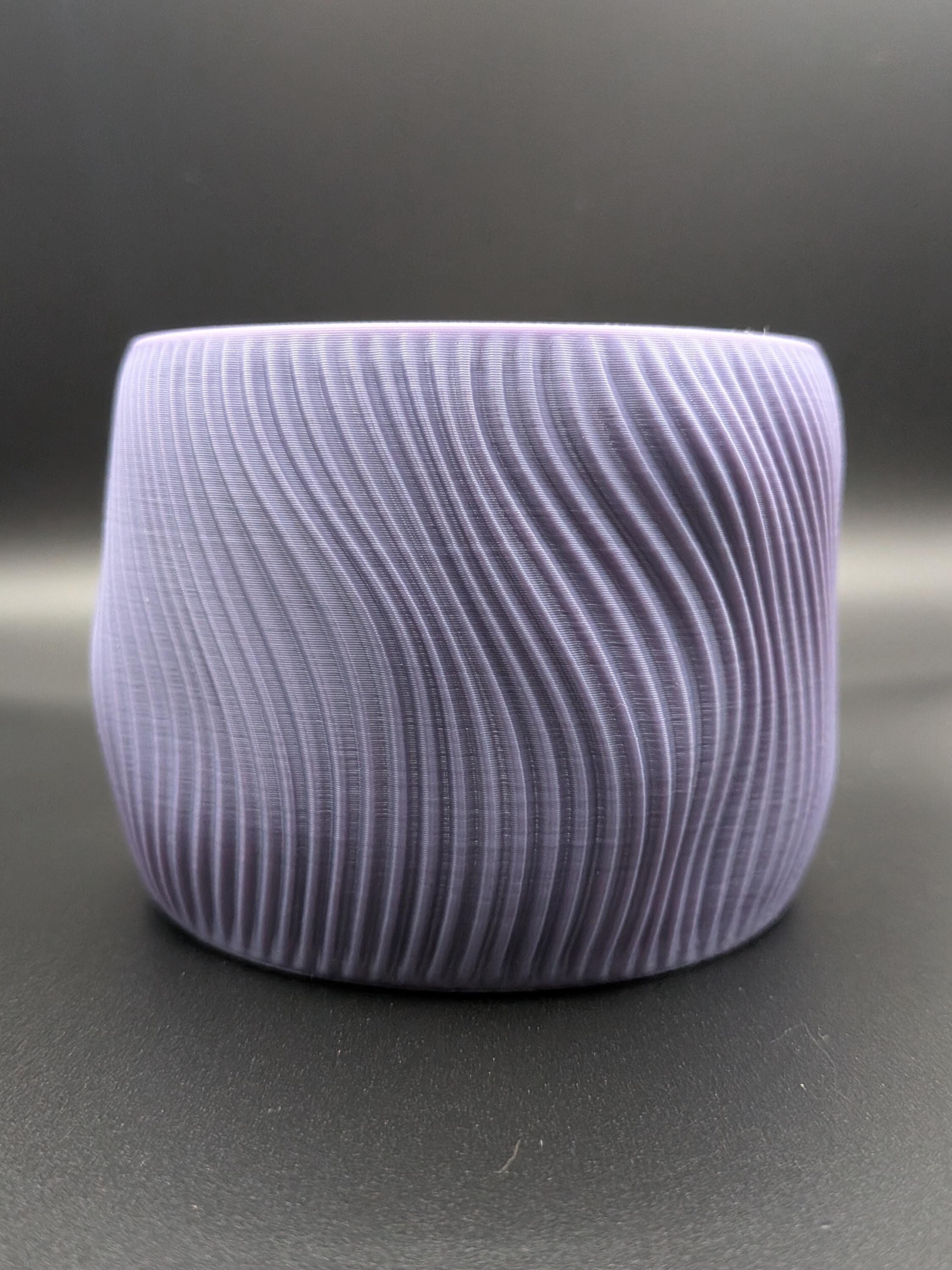Spiral Wavy Succulent Planter 3D Printed Pot interstellar Purple