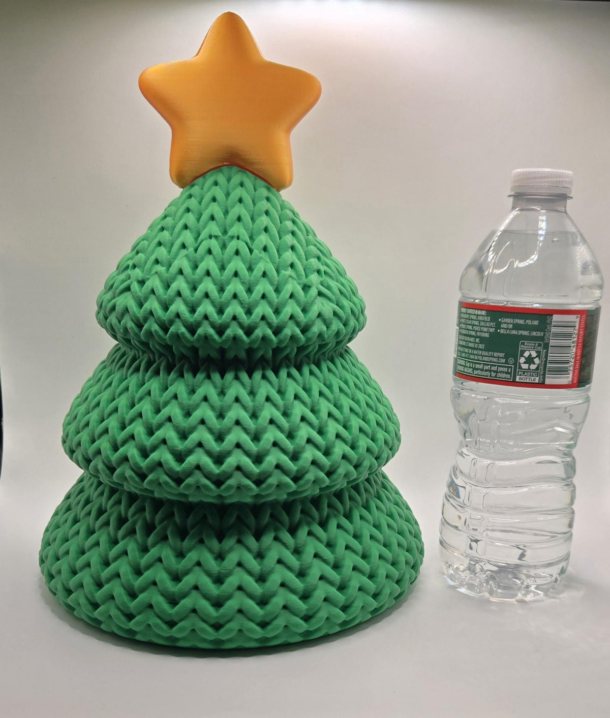 JUMBO Crochet Design Christmas Tree 3D Printed Winter Knit Seasonal Decor Sculpture