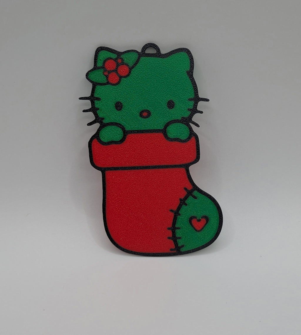 Hello Kitty Christmas Ornament, 3D printed Stocking