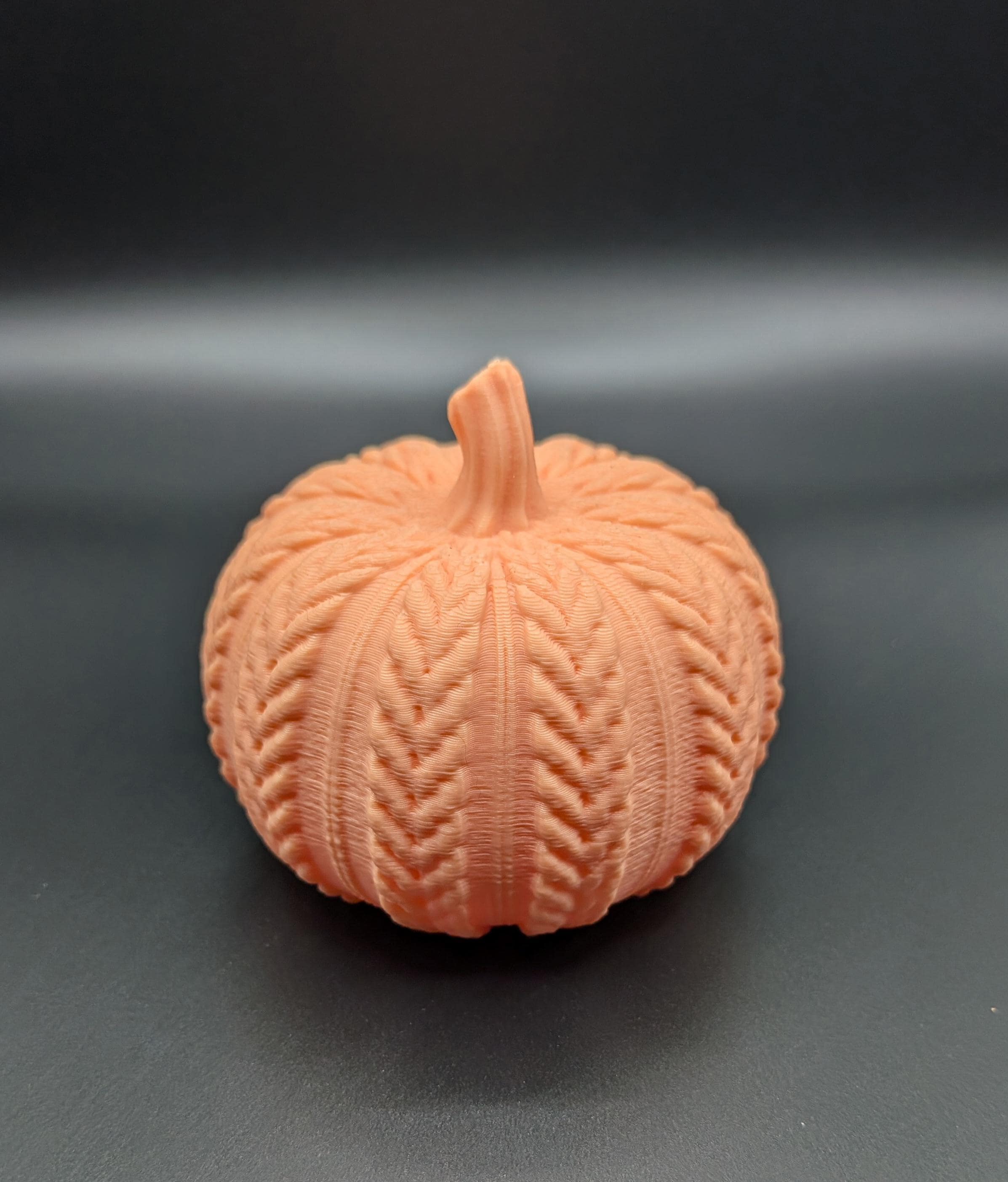 Fall Crocheted Pumpkin 3D Printed Autumn Seasonal Decor