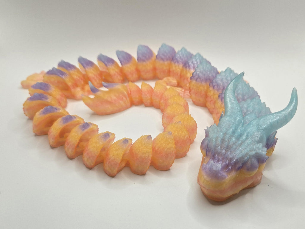 Jumbo Dragon Articulated Fidget 3D Printed Toy in Multiple Colors