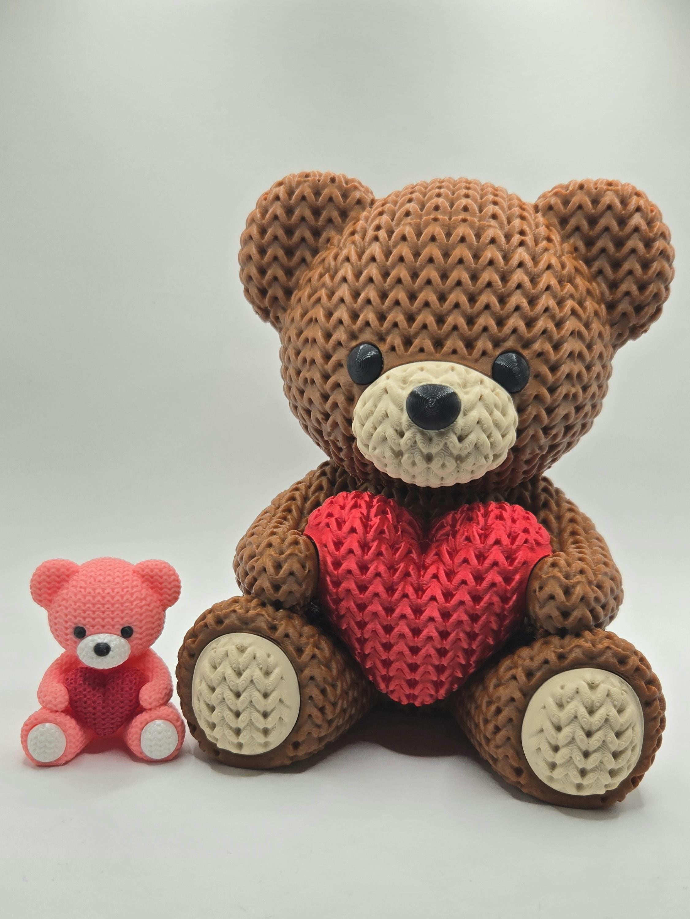 JUMBO Knit Design Valentine Teddy Bear | 3D Printed Crochet Love Gift