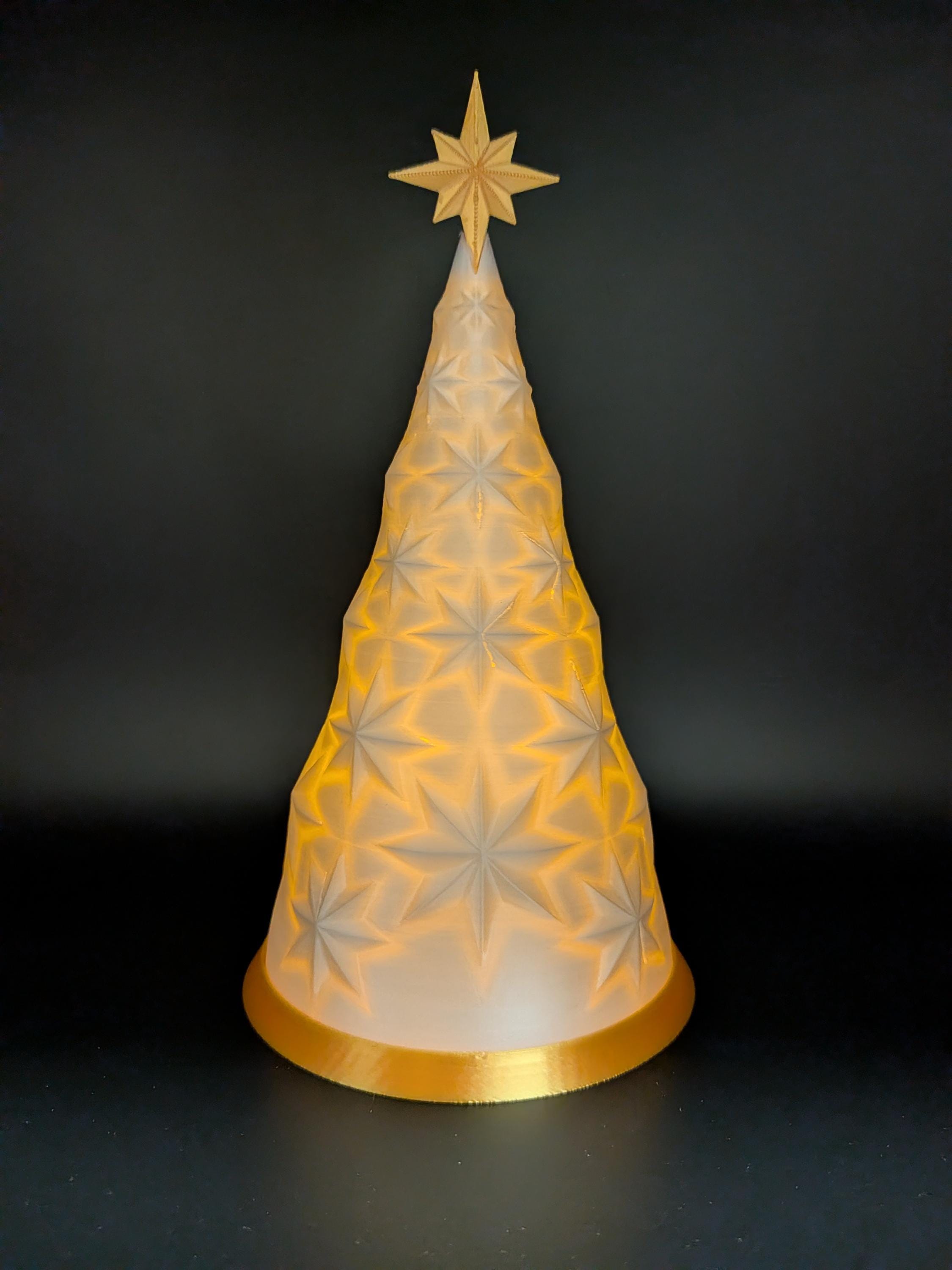 Christmas Tree Light 3D Printed White Star Tree Tea Light