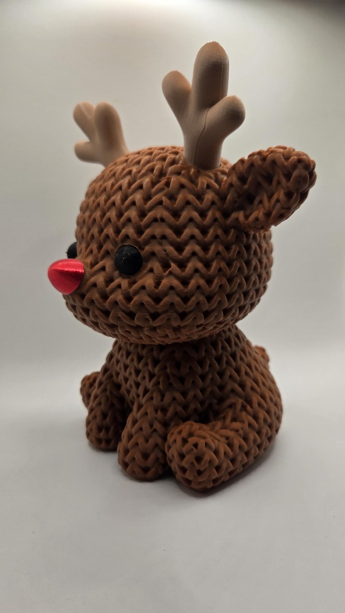 JUMBO Crocheted Reindeer 3D Printed Winter Knit Design Seasonal Decor