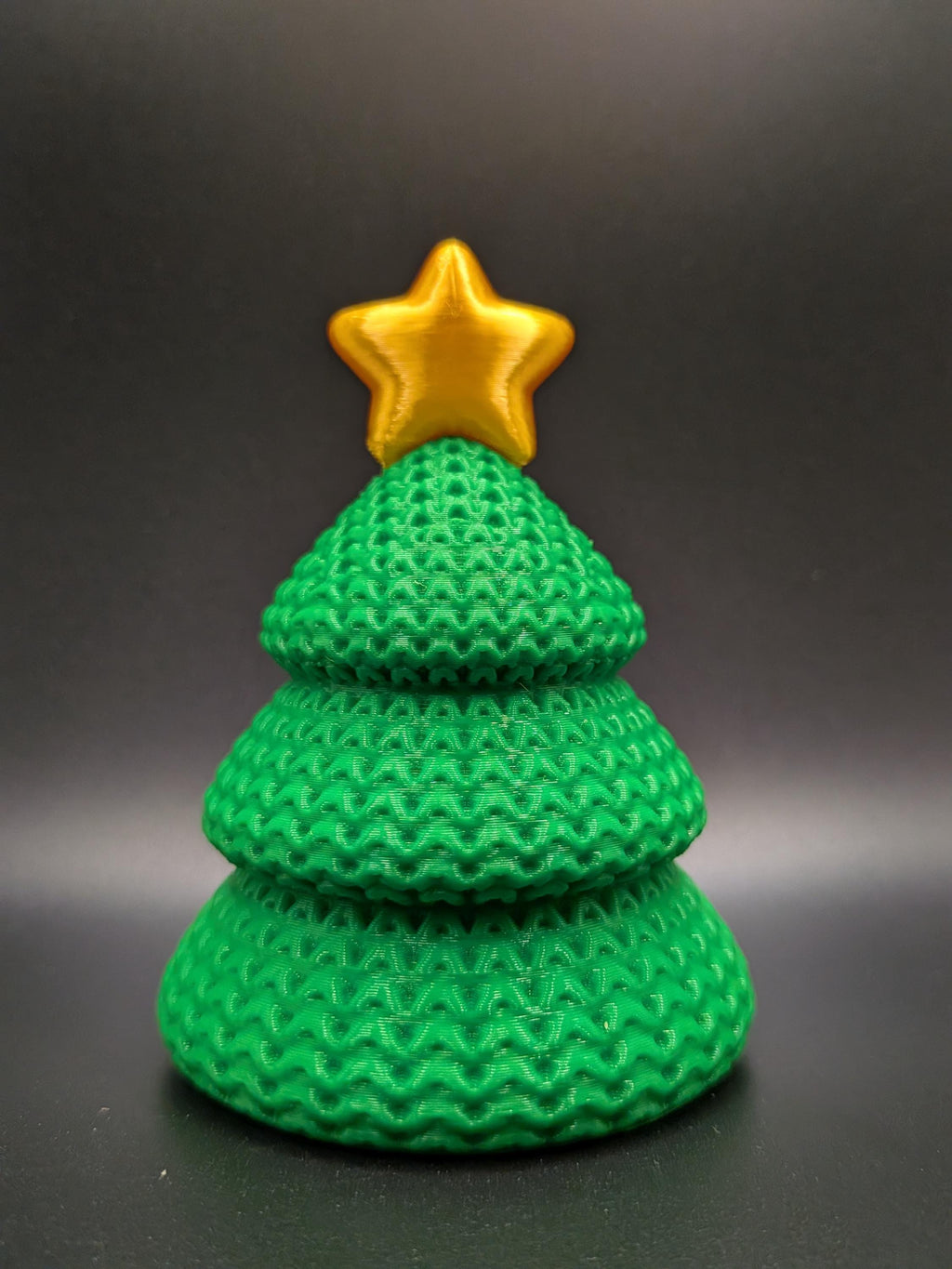Crocheted Christmas Tree 3D Printed Winter Knit Seasonal Decor Sculpture