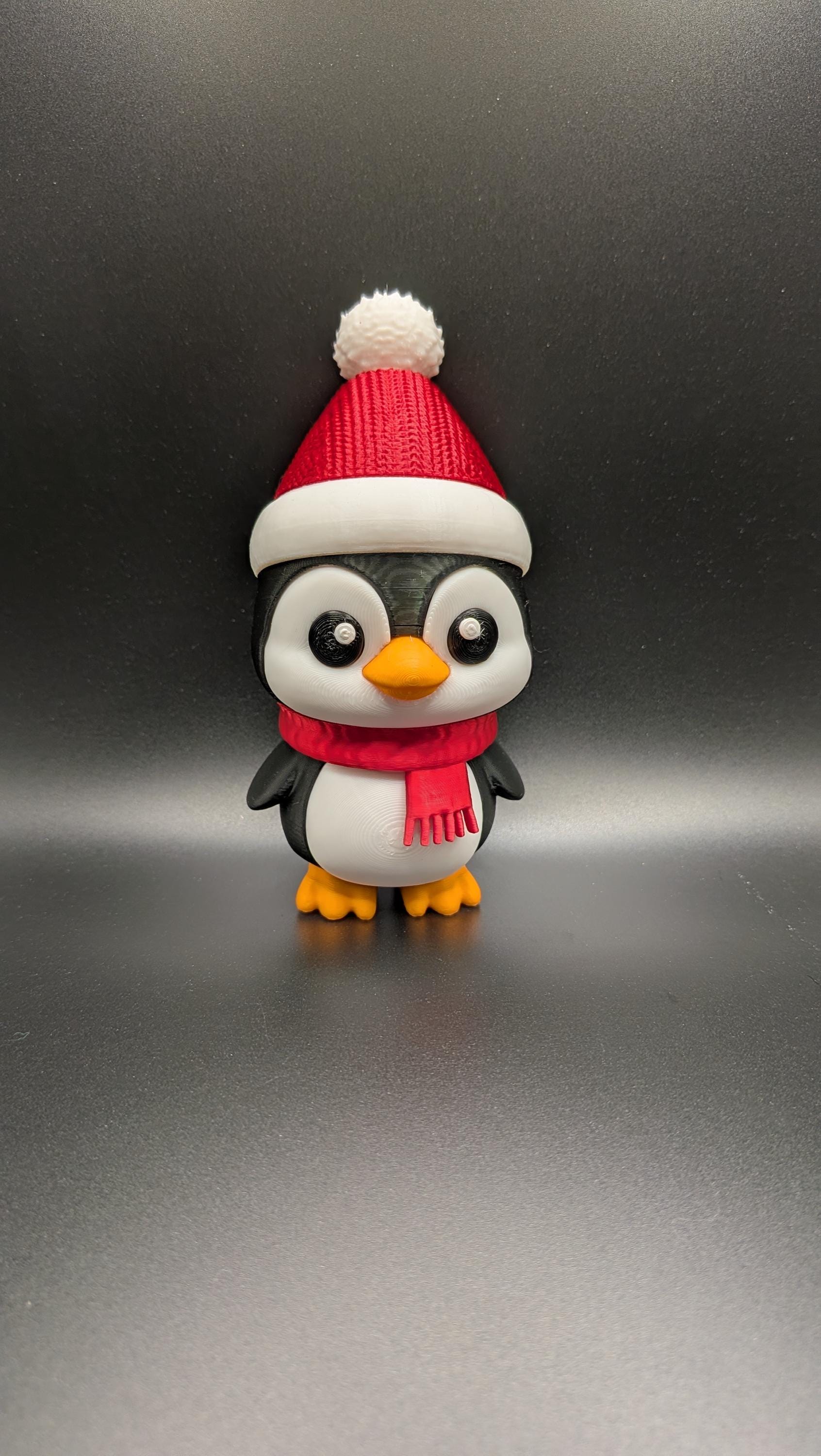3D Printed Winter Penguin Figurine: Seasonal Decor