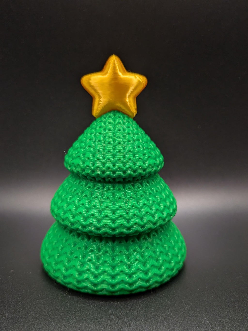 Crocheted Christmas Tree 3D Printed Winter Knit Seasonal Decor Sculpture