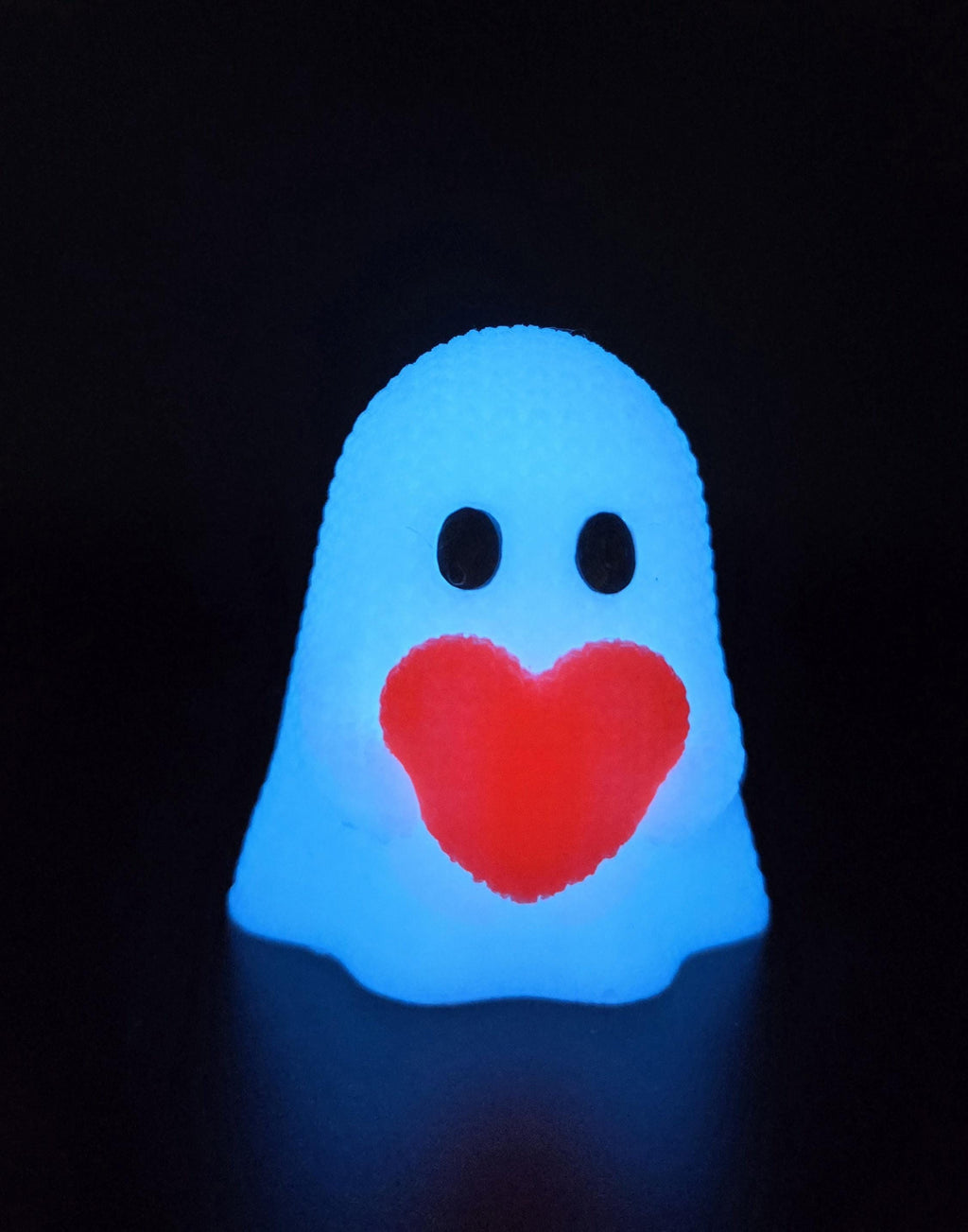 3D Printed Glow-in-the-dark Crocheted Love Heart Ghost