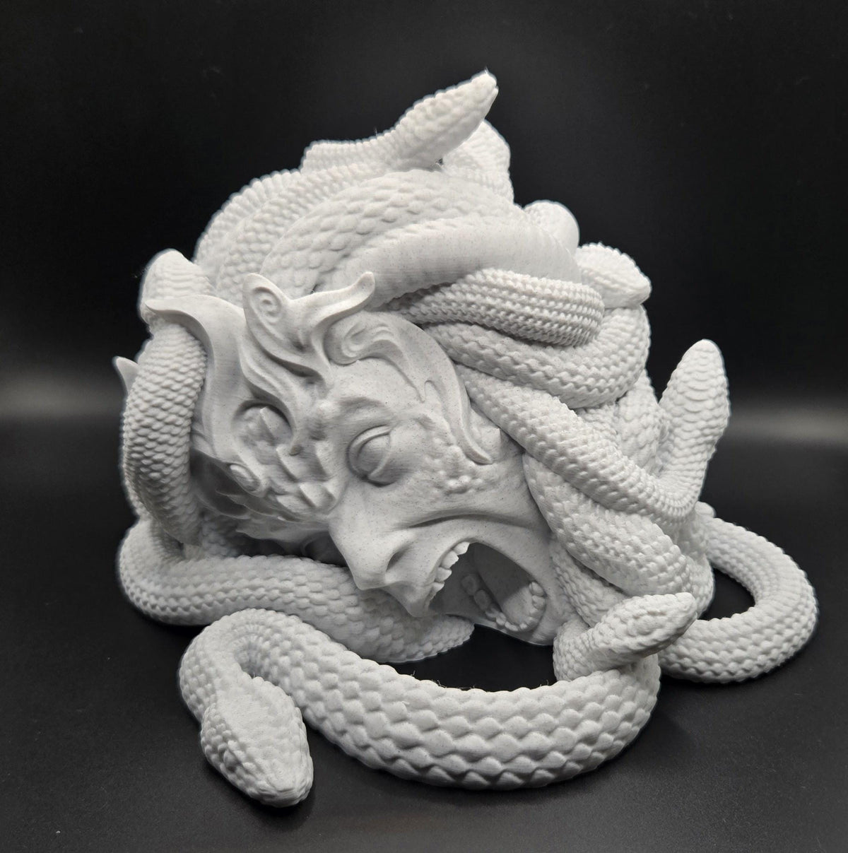 Marble Medusa 3D Printed Gorgon Dice Tower