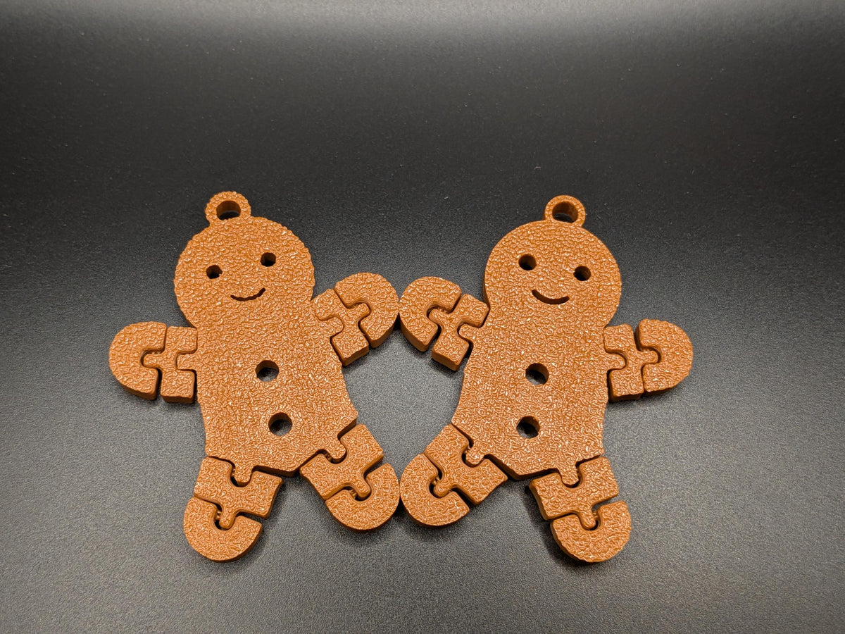 Gingerbread Articulated Fidget Christmas 3D Printed Keychain