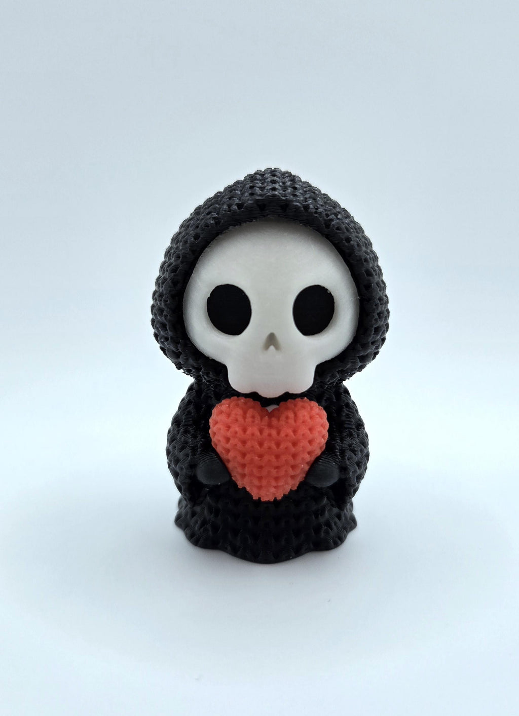 Glow in the Dark Grim Reaper Knit Design Love Heart, Valentine's Day, 3D Printed Crotchet Miniature, Halloween