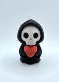 Glow in the Dark Grim Reaper Knit Design Love Heart, Valentine's Day, 3D Printed Crotchet Miniature, Halloween