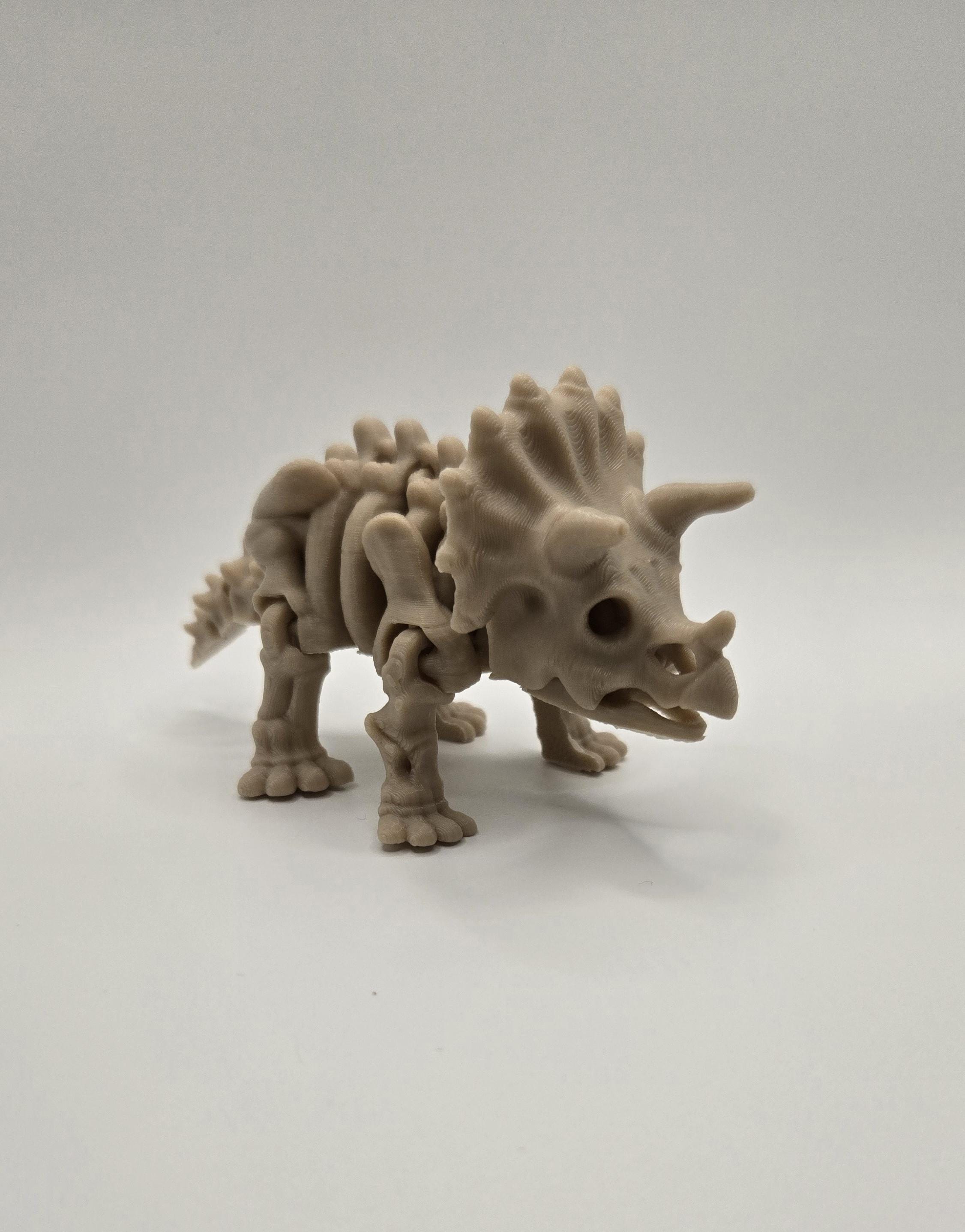 Triceratops Skeleton Articulated Fidget 3D Printed Toy Flexi Standing Figurine