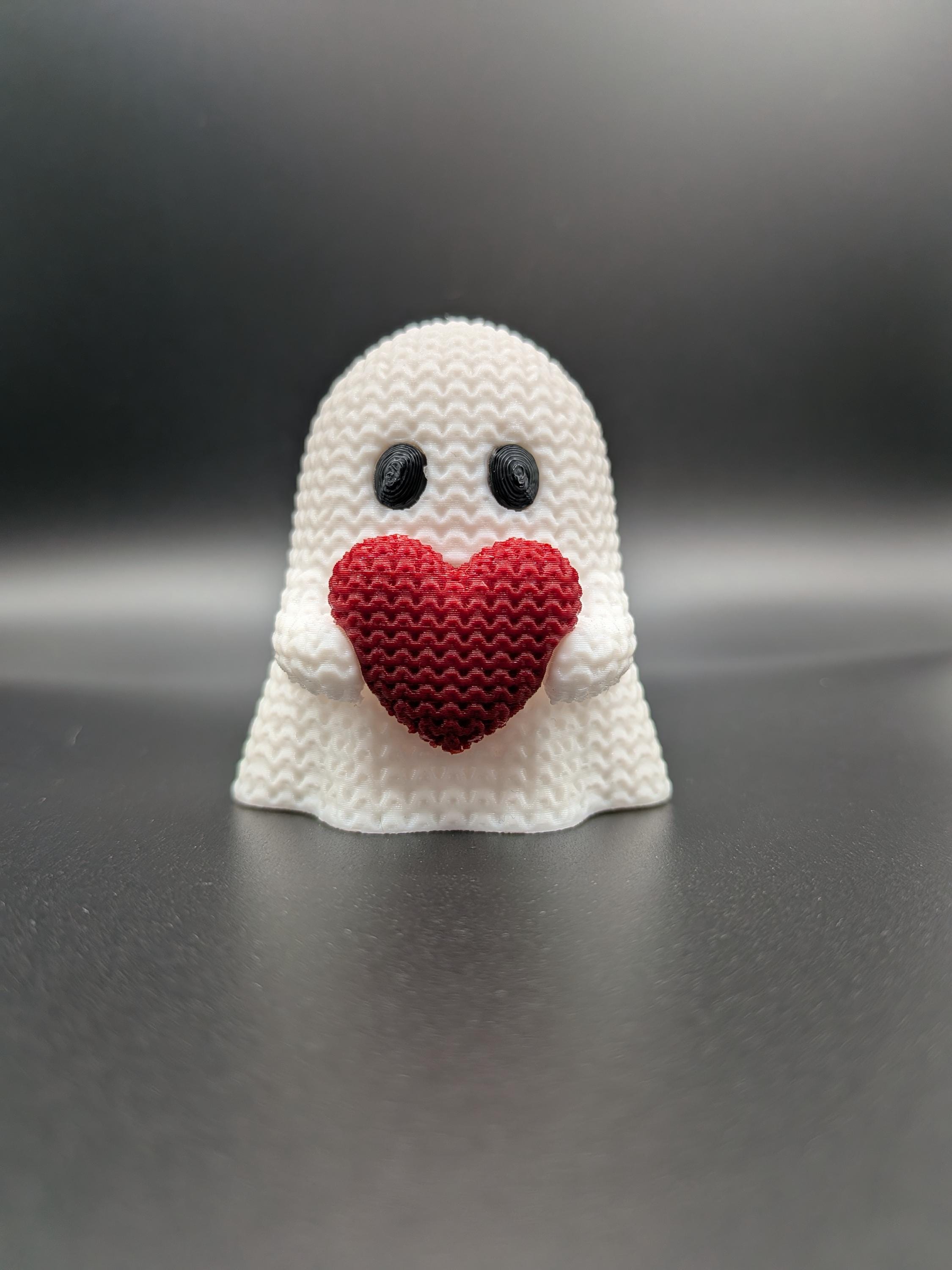3D Printed Crocheted Love Heart Ghost