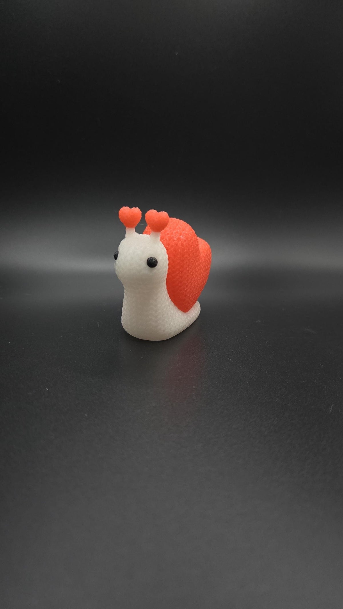 3D Printed Snail – Crochet-Style Heart Shell, Valentine's Decor