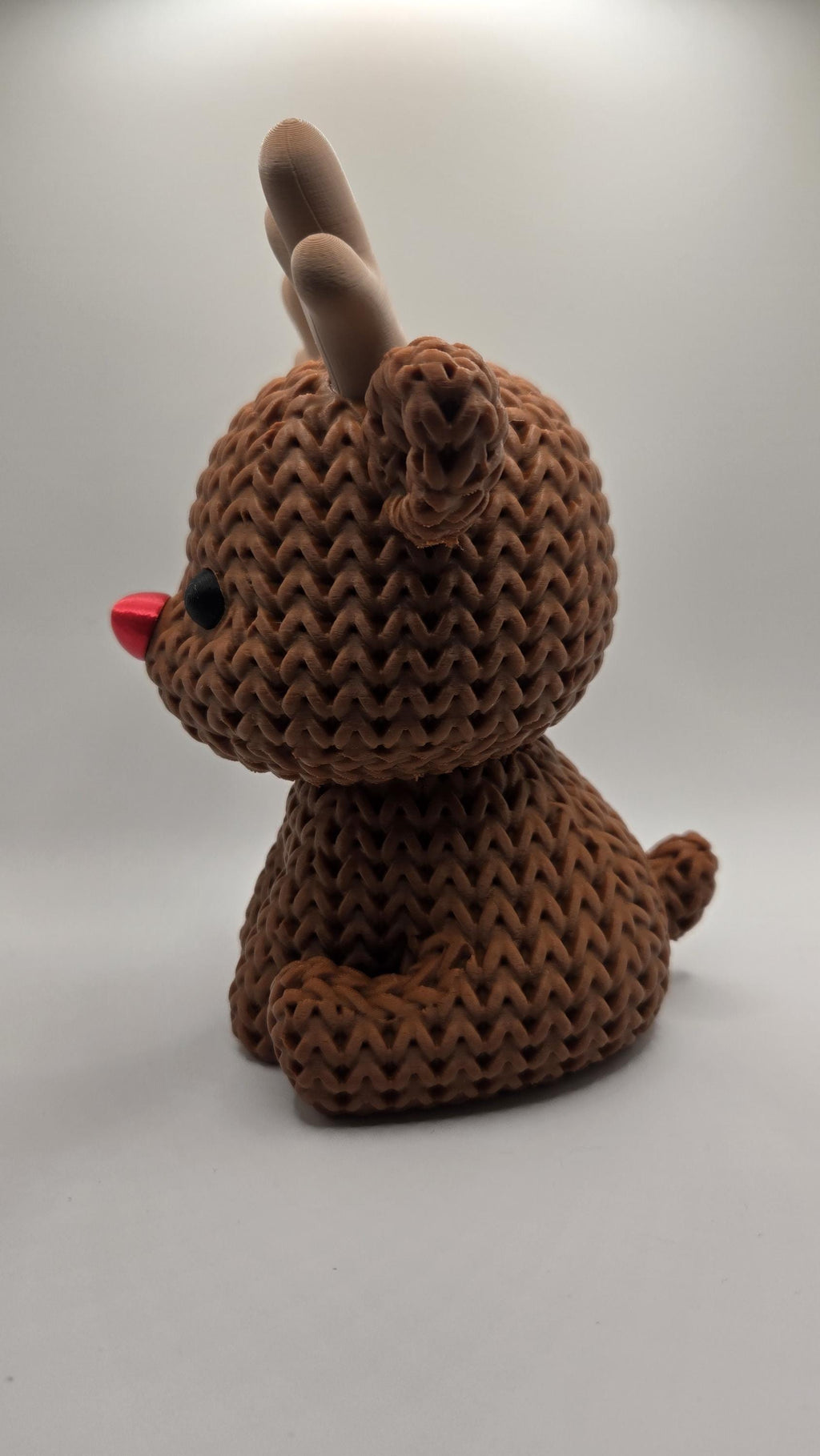 JUMBO Crocheted Reindeer 3D Printed Winter Knit Design Seasonal Decor