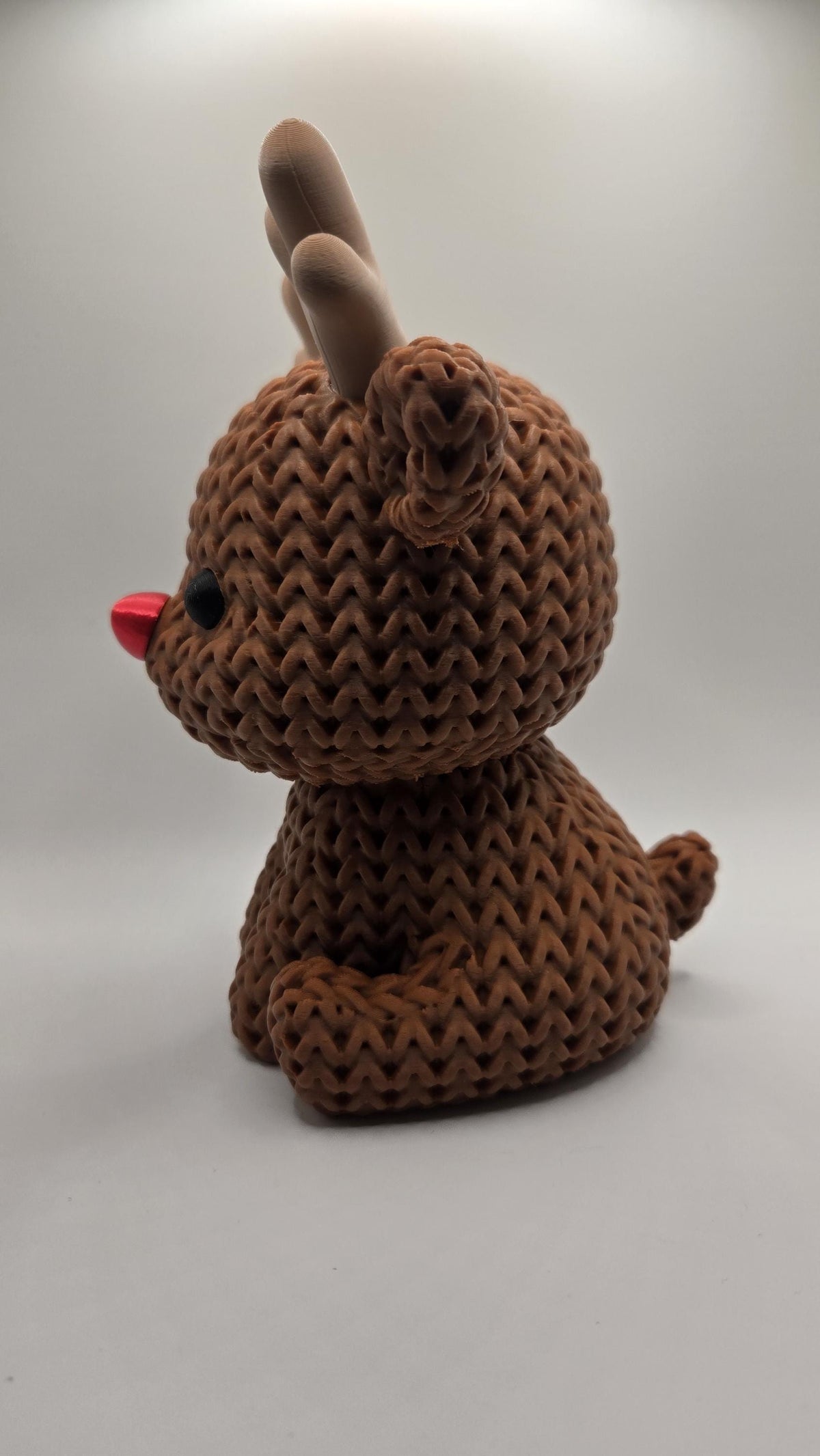 JUMBO Crocheted Reindeer 3D Printed Winter Knit Design Seasonal Decor