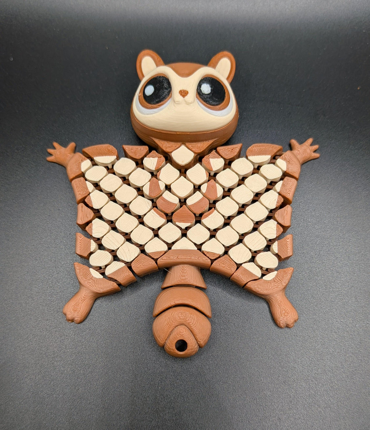 Flying Squirrel Articulated Fidget Toy 3D Printed Keychain
