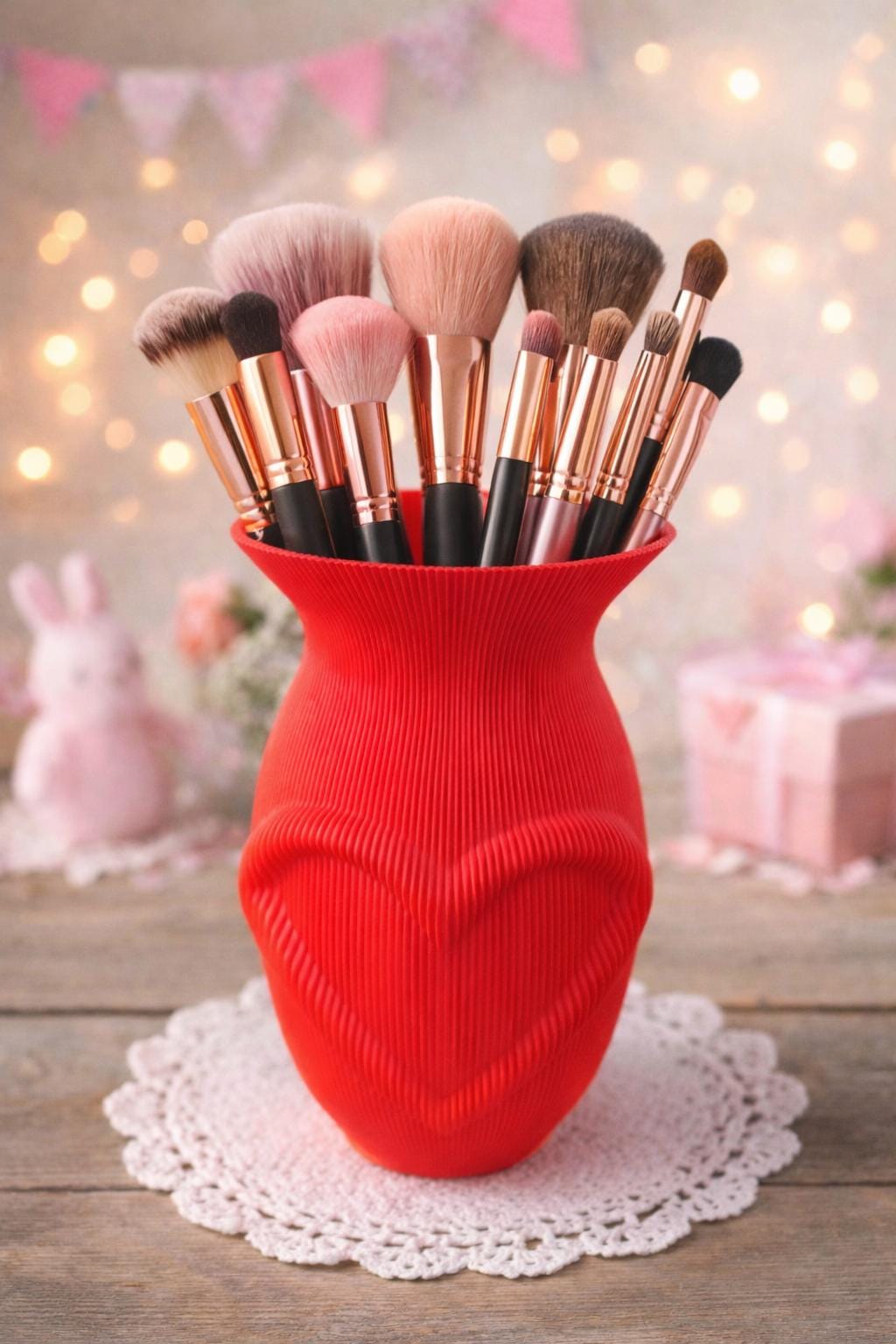 3D Printed Heart Vase | Modern Textured Valentine's Day Decor