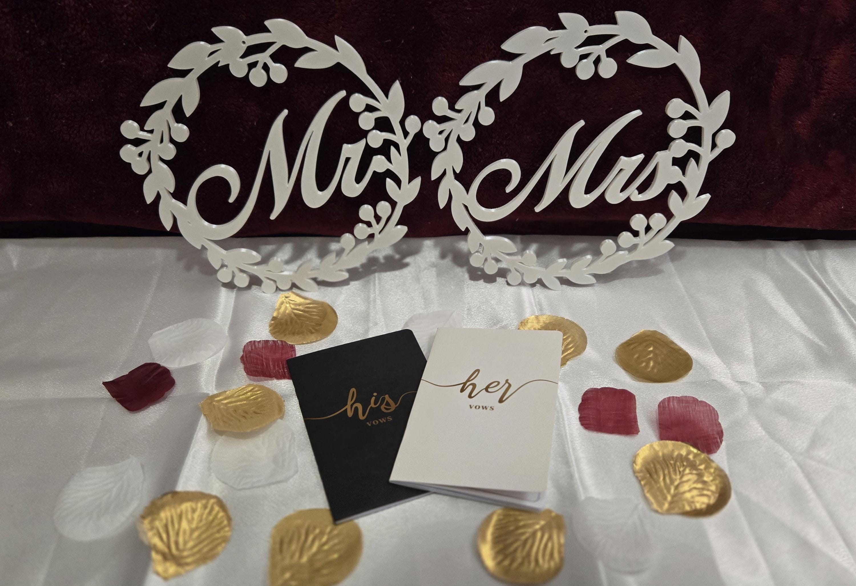 3D Printed Personalized Couple Wedding Signs | Mr | Mrs | Chair Signs for Brides And Grooms