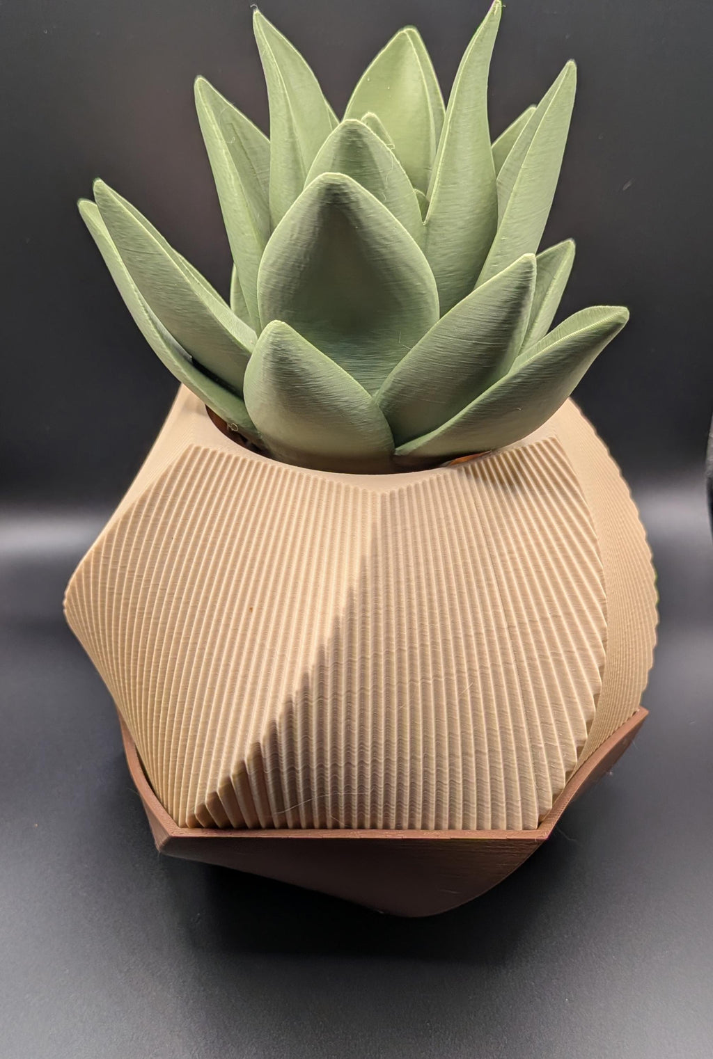 Modern Spiral Textured Indoor Planter and Drip Tray