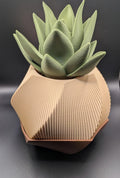 Modern Spiral Textured Indoor Planter and Drip Tray