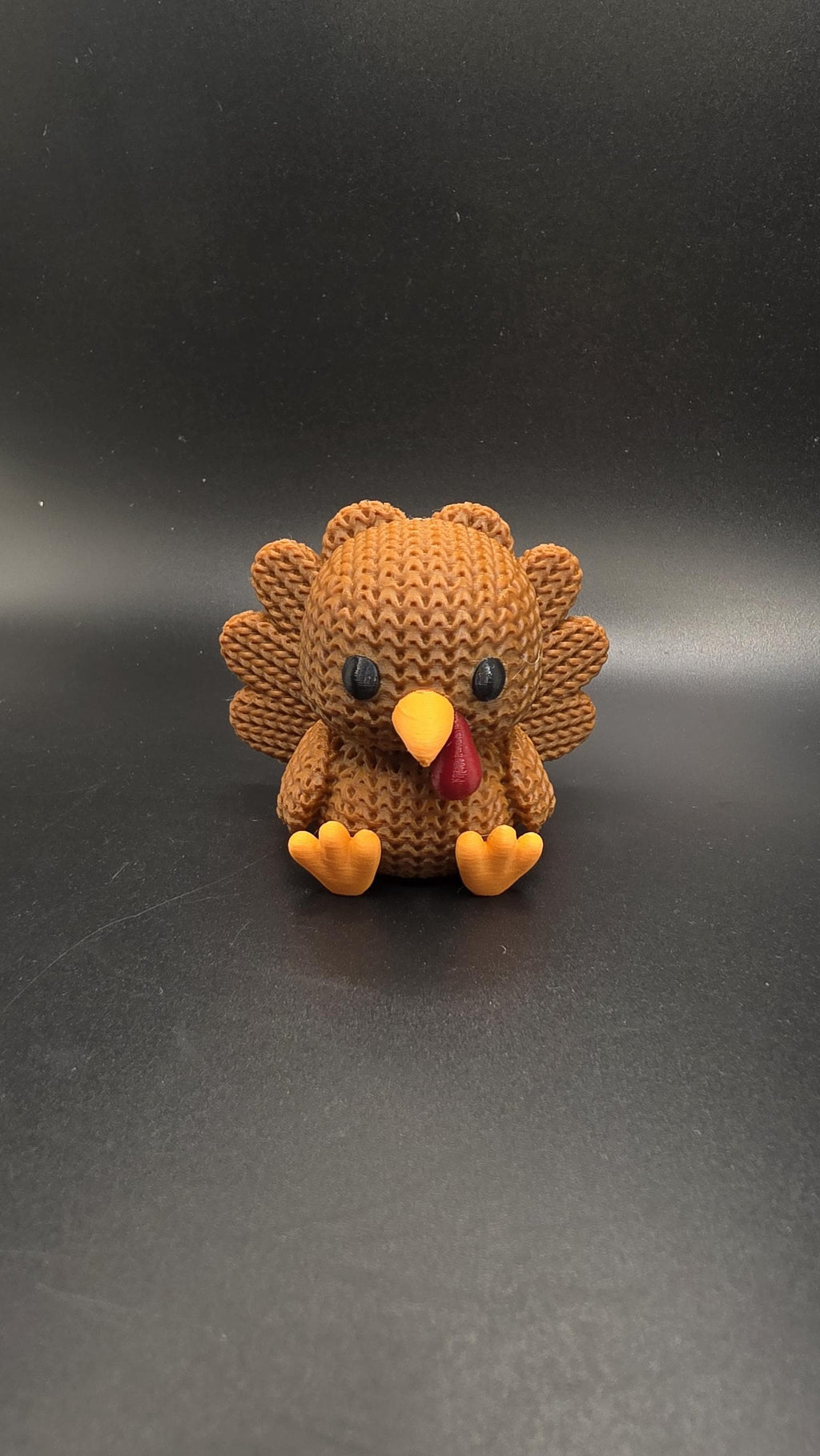 3D Printed Crotchet Turkey Miniature Figurine Desk Knitted Decor